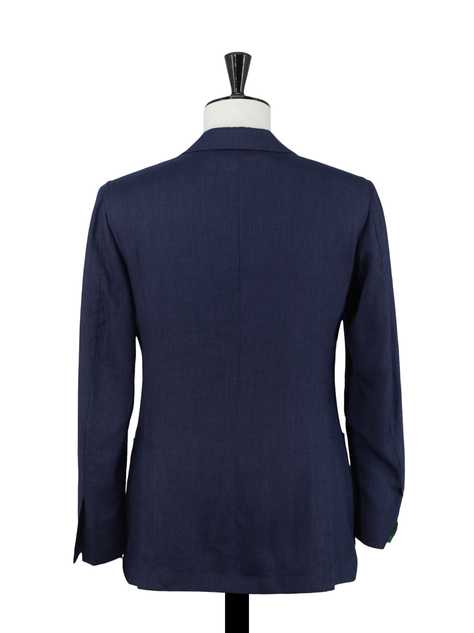 Cesare Attolini Dark Blue Cashmere, Silk & Linen Herringbone Jacket