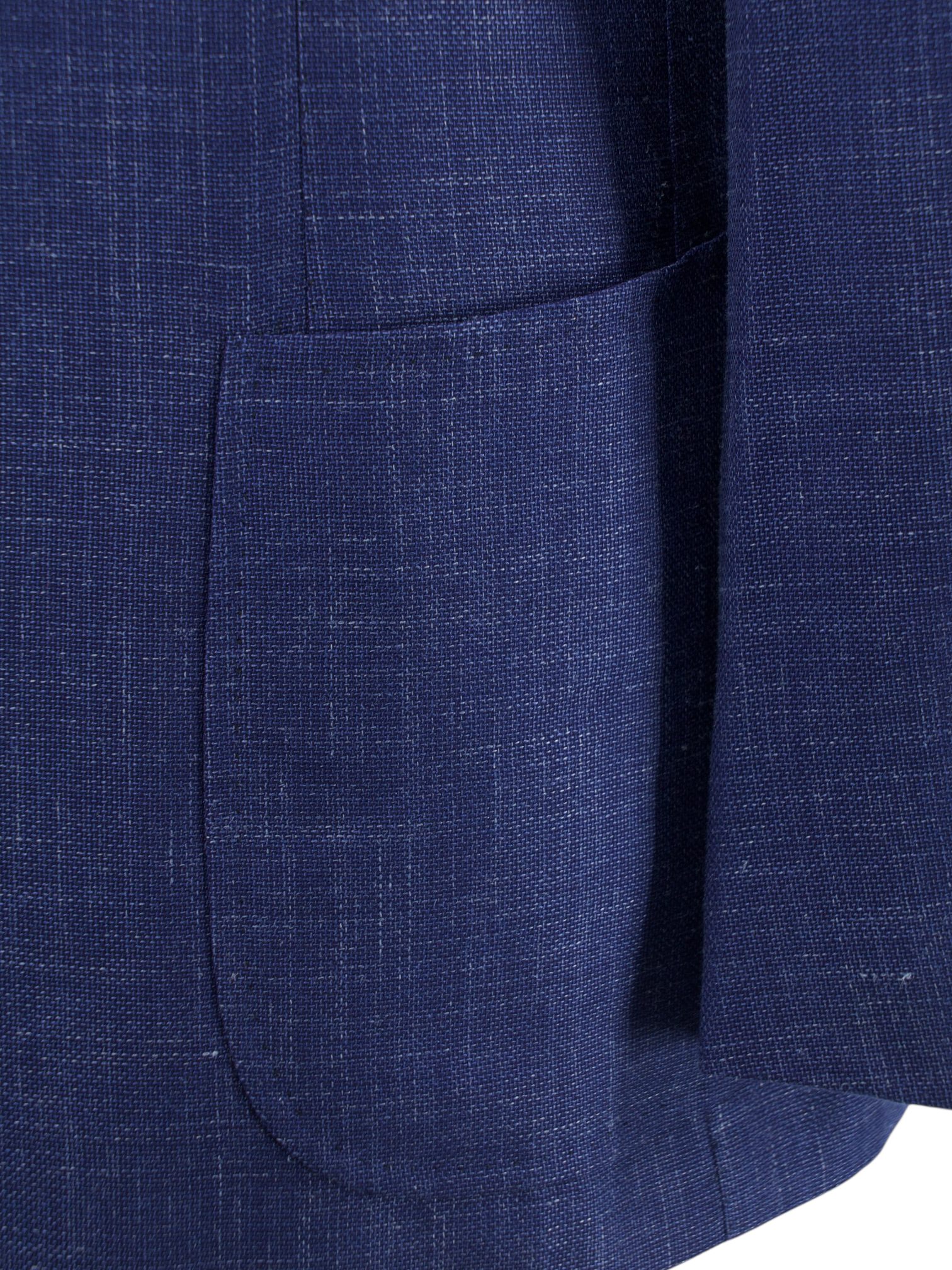 Cesare Attolini Blue Wool, Silk & Linen Hopsack Jacket