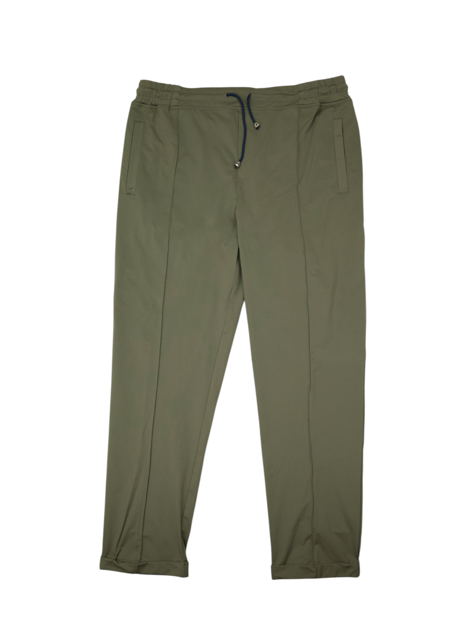 Doriani Cashmere Olive Green Stretch Trousers