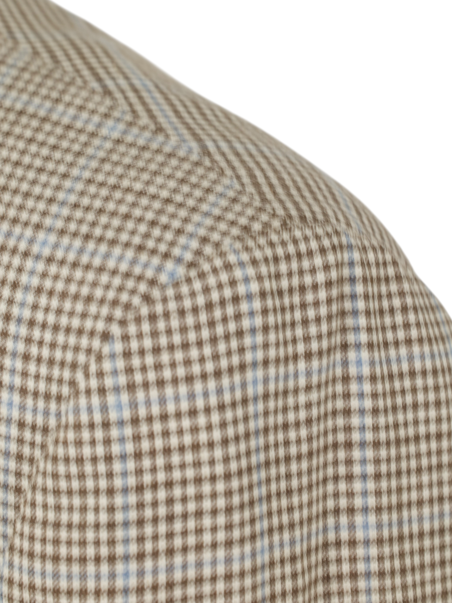 Brioni Light Brown & Light Blue Wool, Silk & Linen Overcheck Senato Jacket