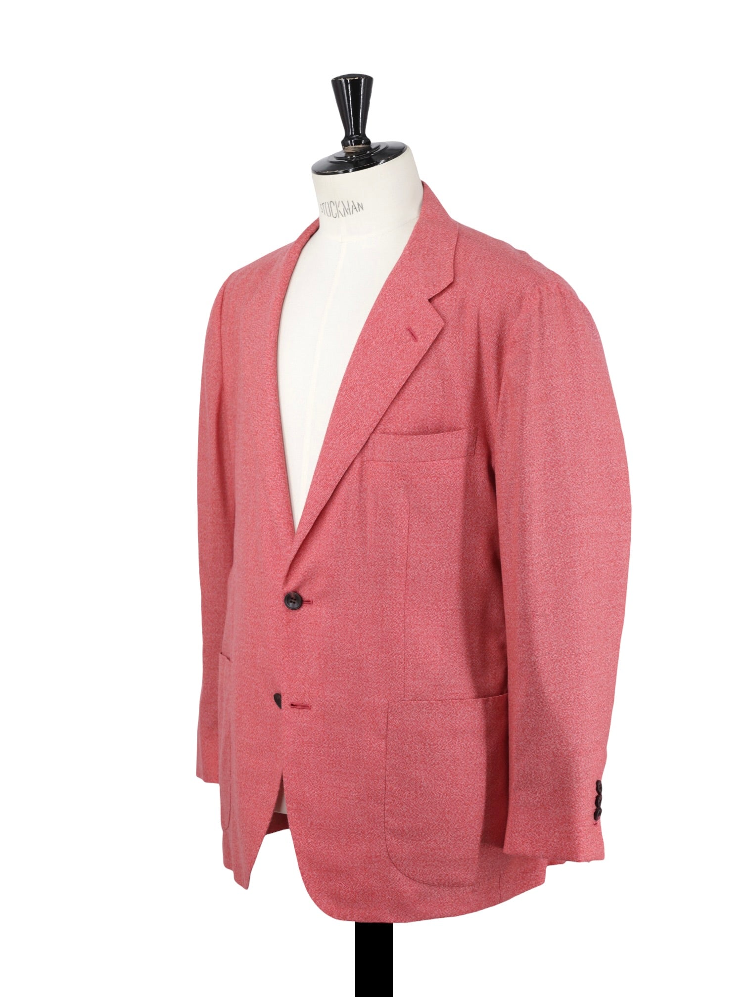 Kiton Bright Coral Red Pure Lightweight-Cashmere Speckle Jacket