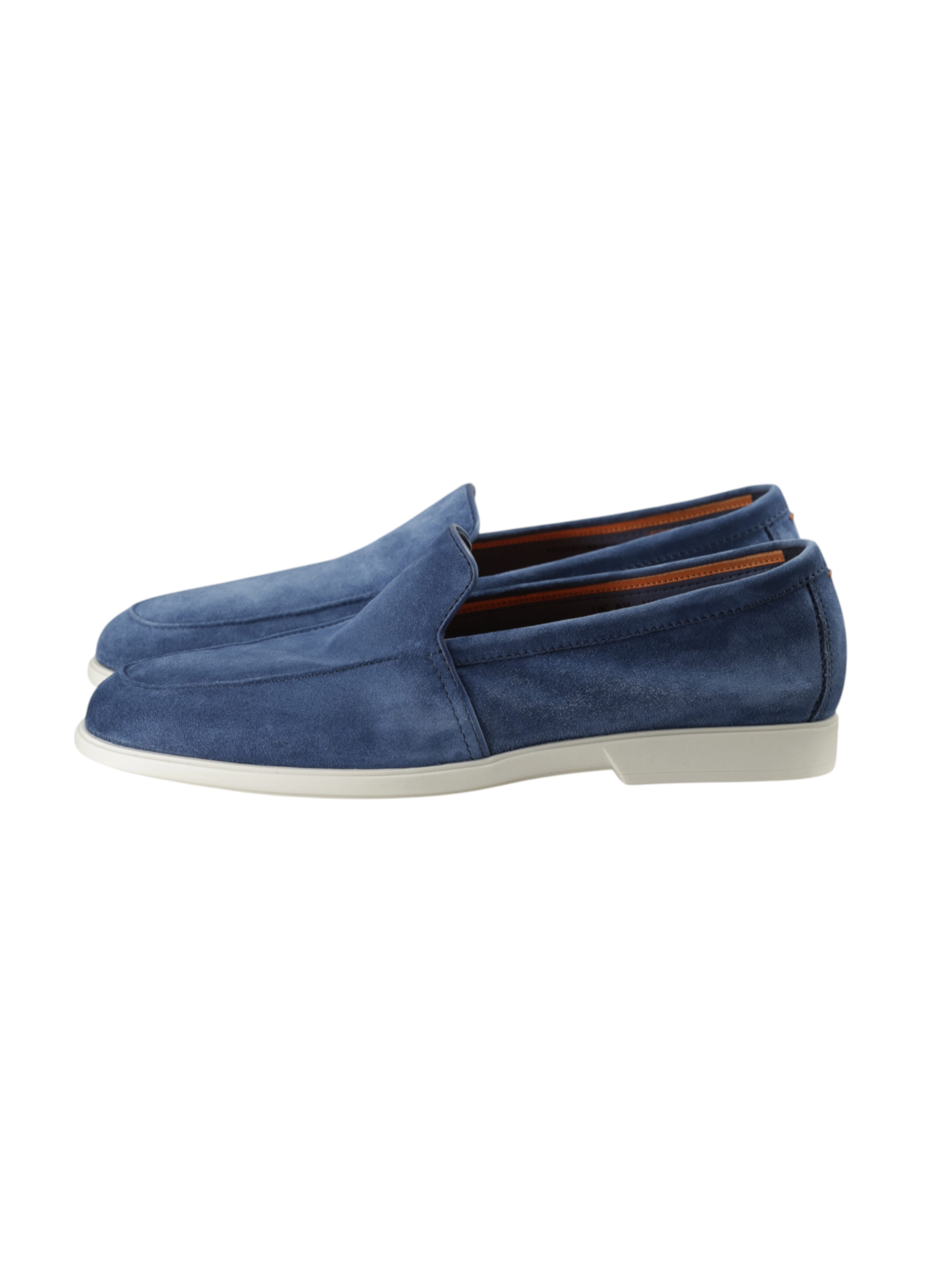 Santoni Light Blue Suede Malibu Loafer