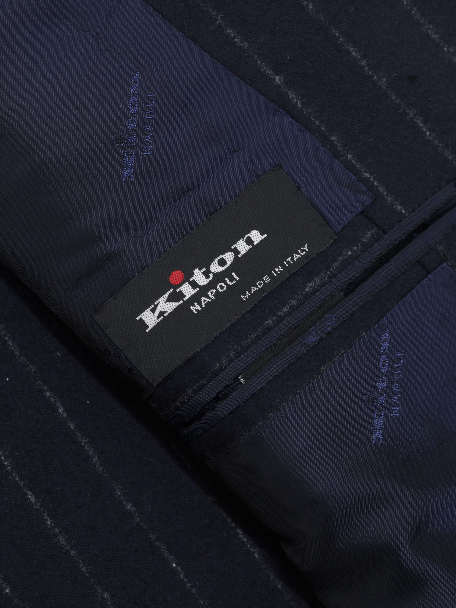 Kiton Deep Navy Wool-Flannel Chalkstripe "Lasa" Suit