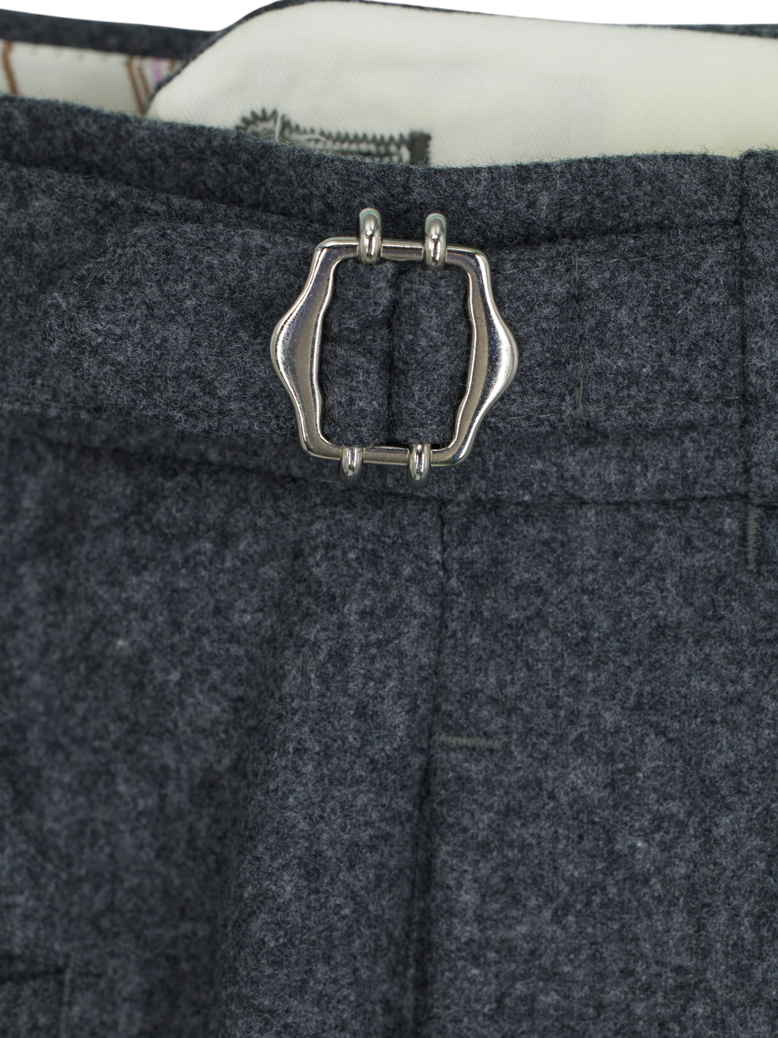De Petrillo Grey Classic Double-Pleated Wool-Flannel Trousers