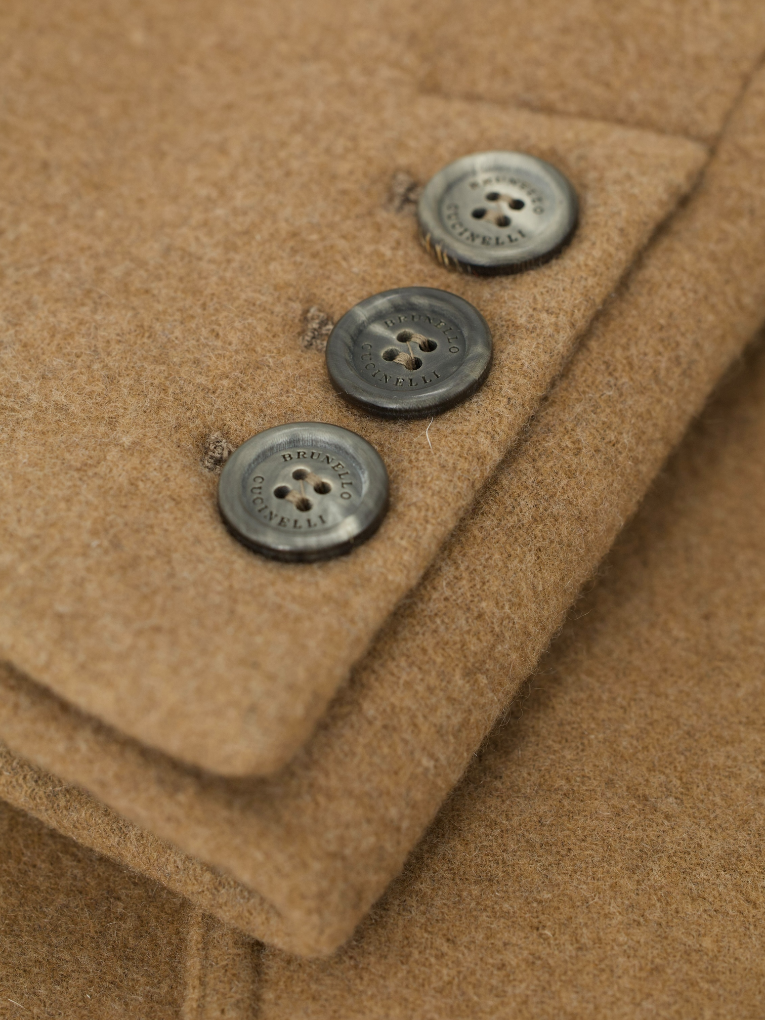 Brunello Cucinelli Brown Wool & Cashmere Teddy-Collar Overcoat