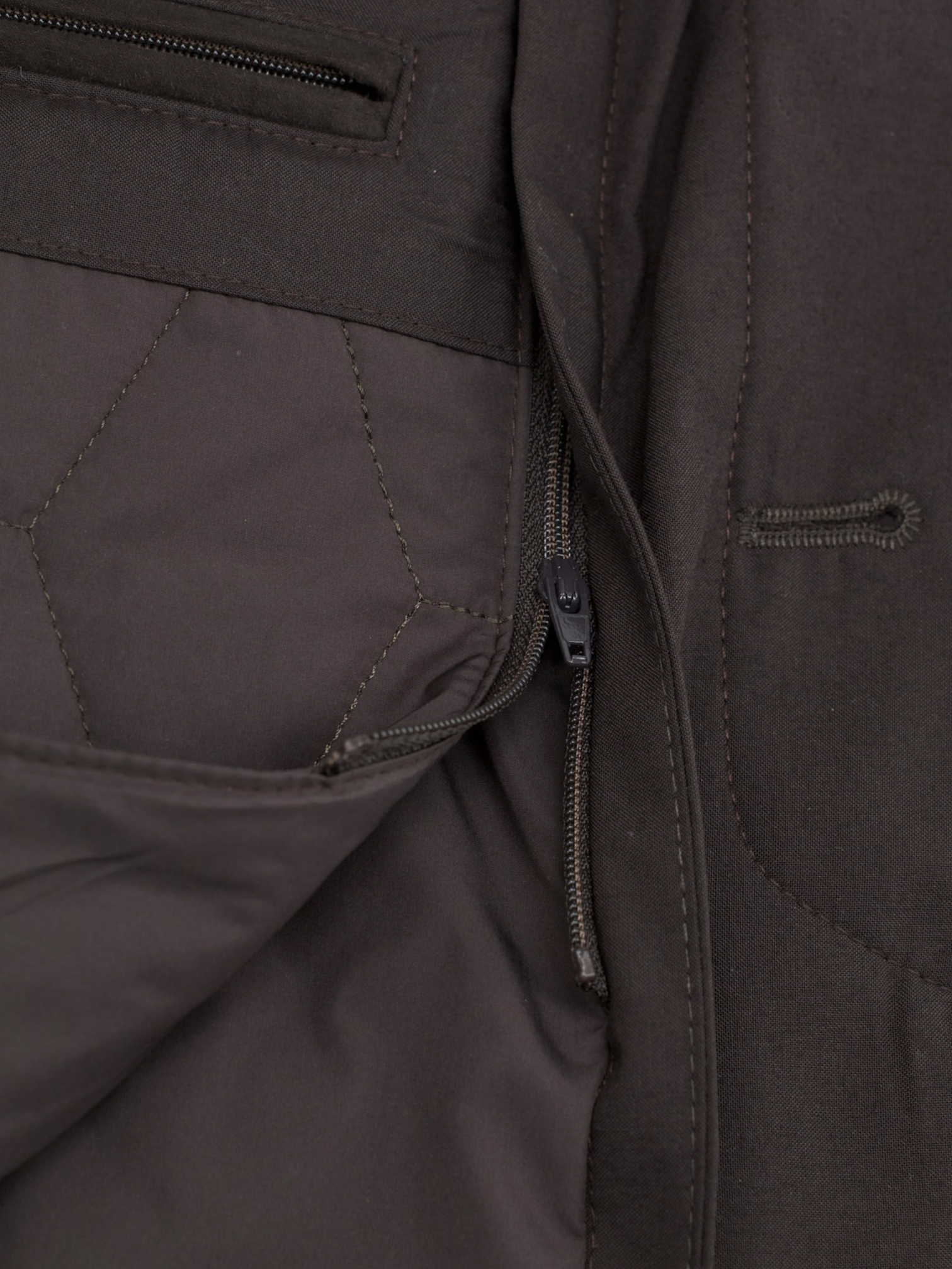 Corneliani Dark Olive-Drab Weather-Proof Padded Car Coat