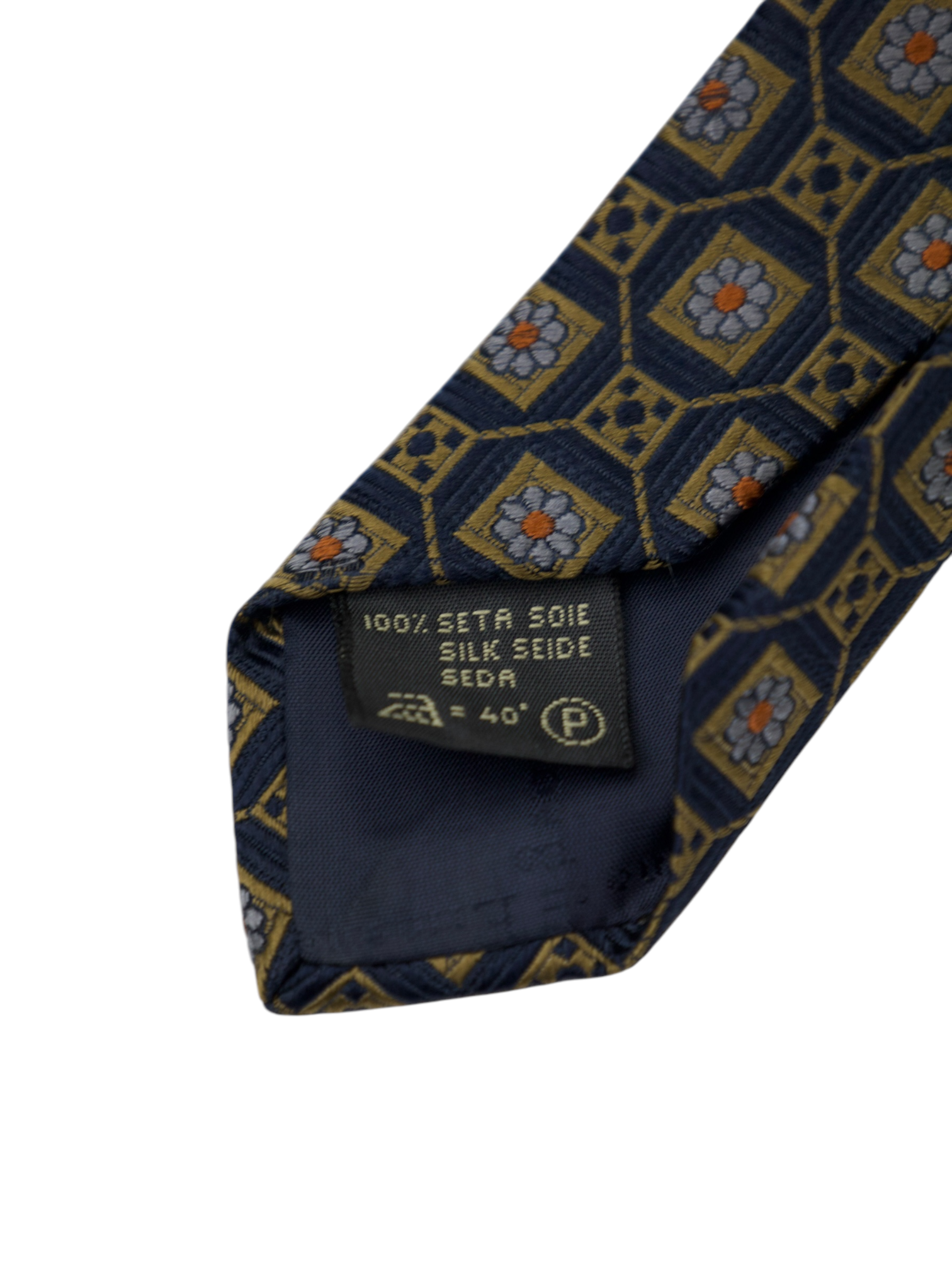 Ermenegildo Zegna Vintage Art-Deco Geometric Silk Tie