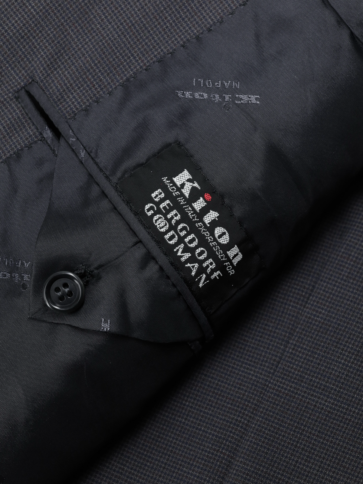 Kiton Dark Grey Fine-Wool Puppytooth Vintage Straight-Fit Suit