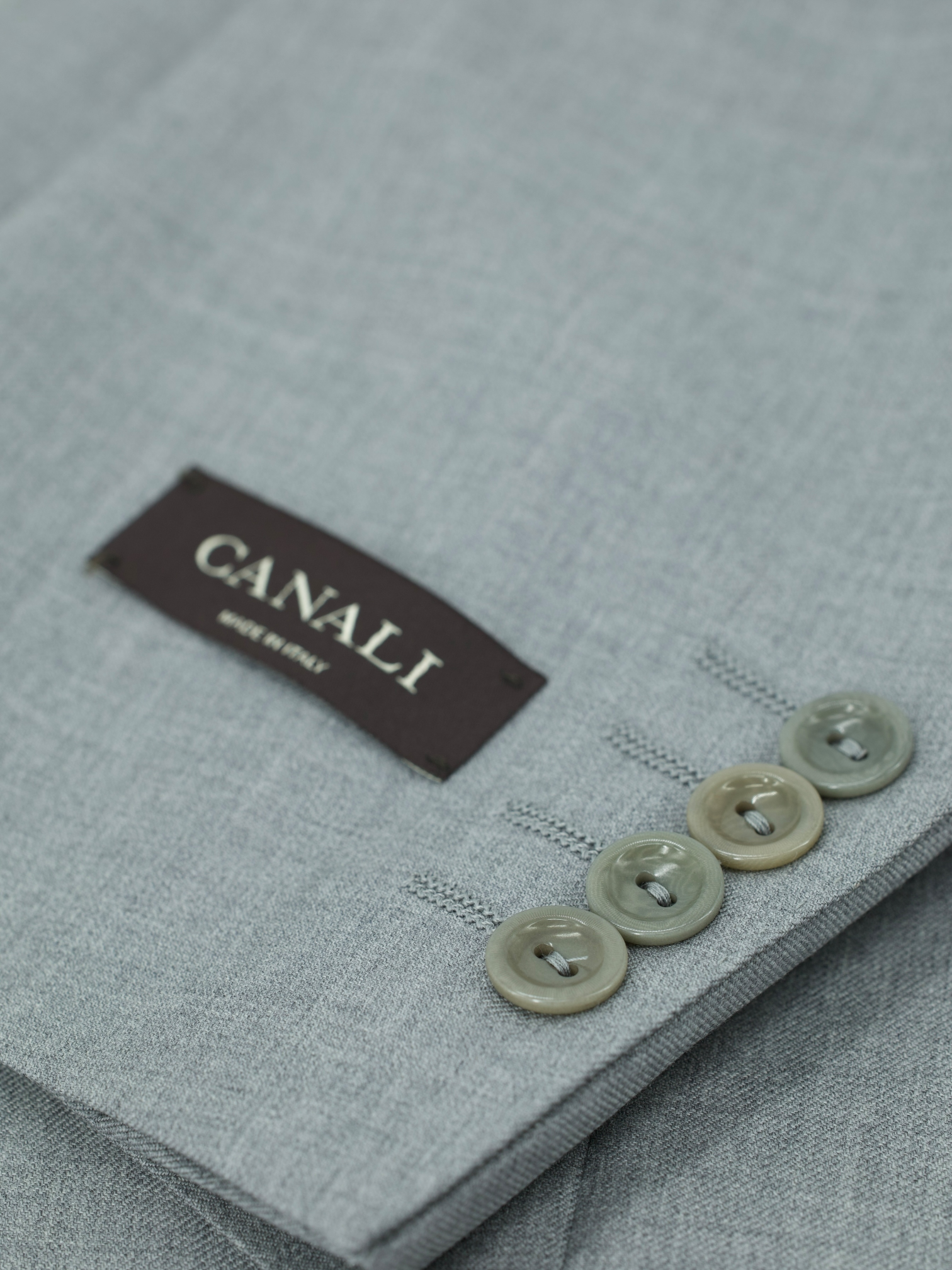 Canali Light Grey Extrafine Wool Twill Jacquet
