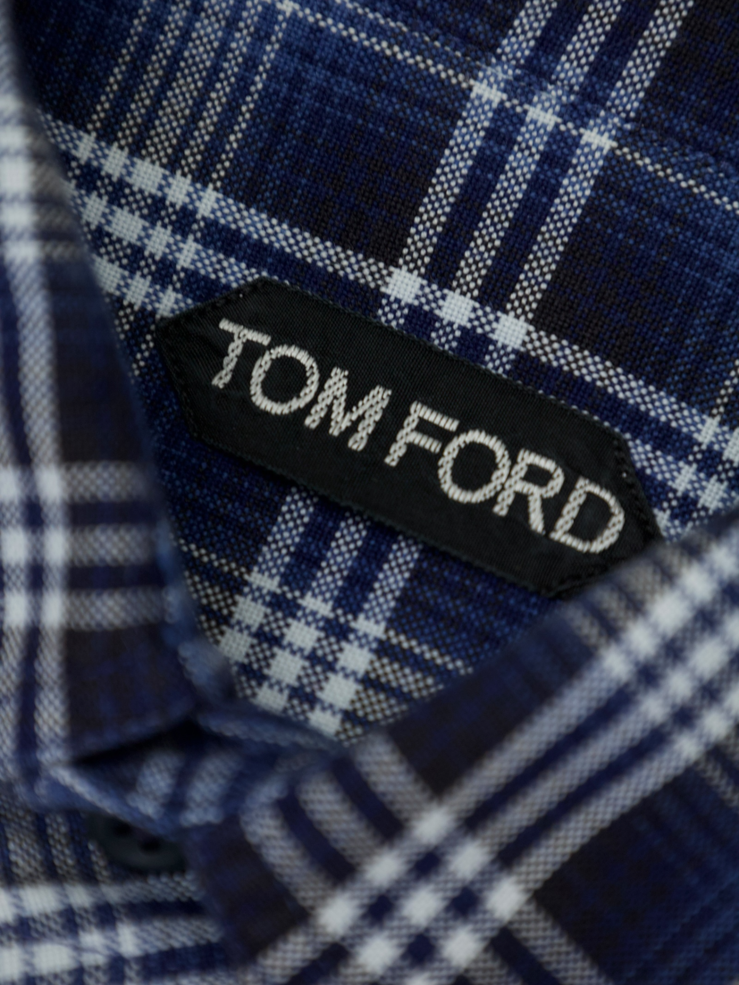 Tom Ford Blue Cotton Tartan-Check Overshirt