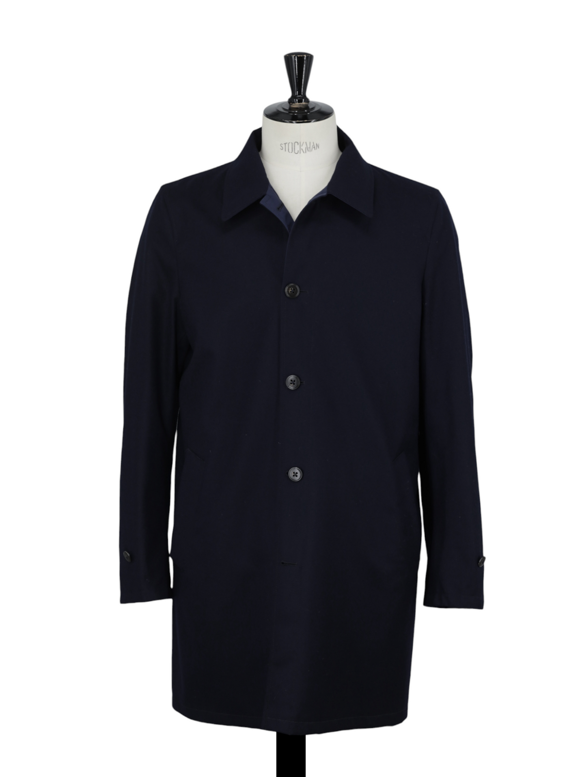 Canali Dark Blue Reversible Storm System Wool & Softshell Carcoat
