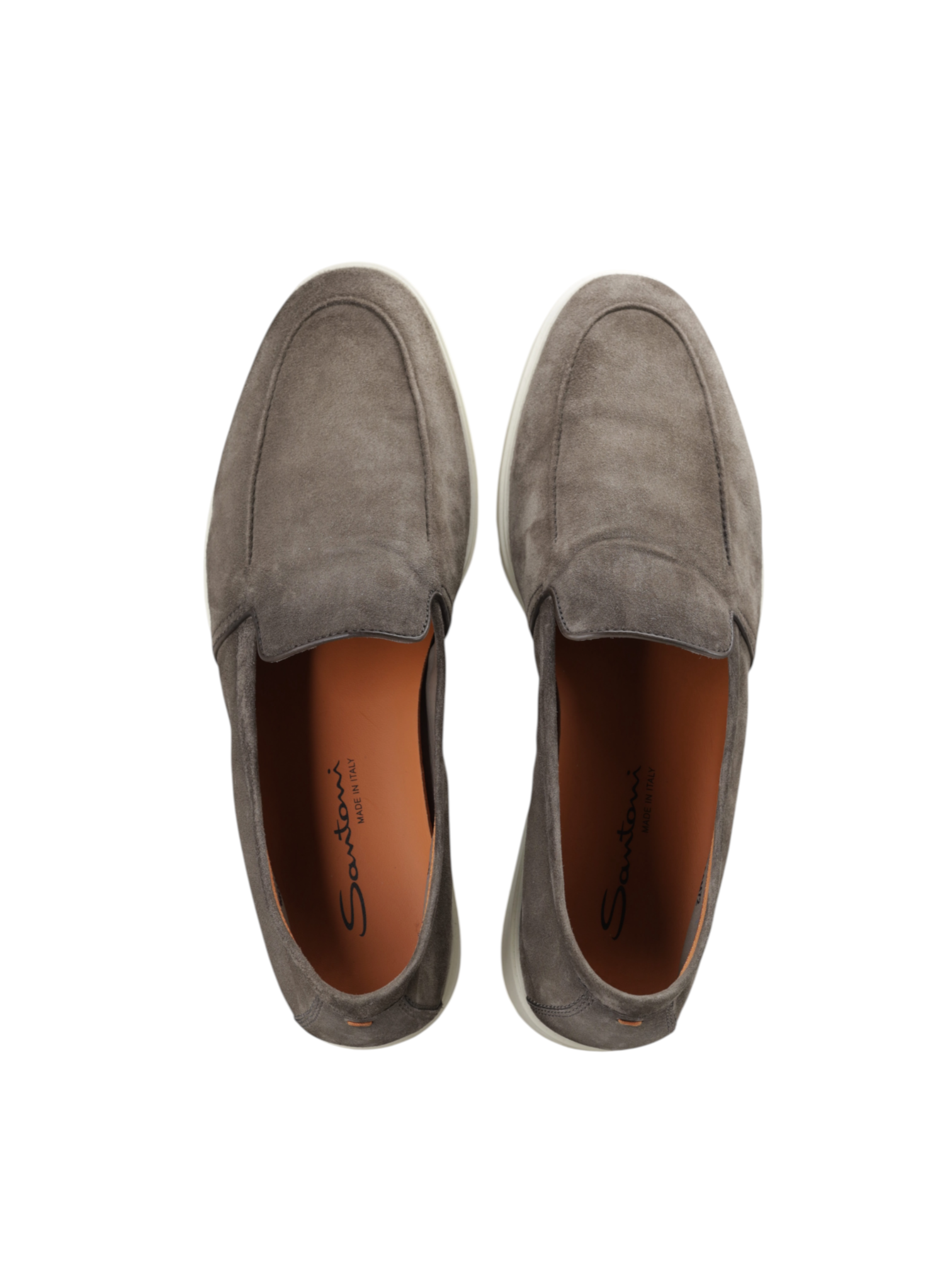 Santoni Greige Suede Malibu Loafer