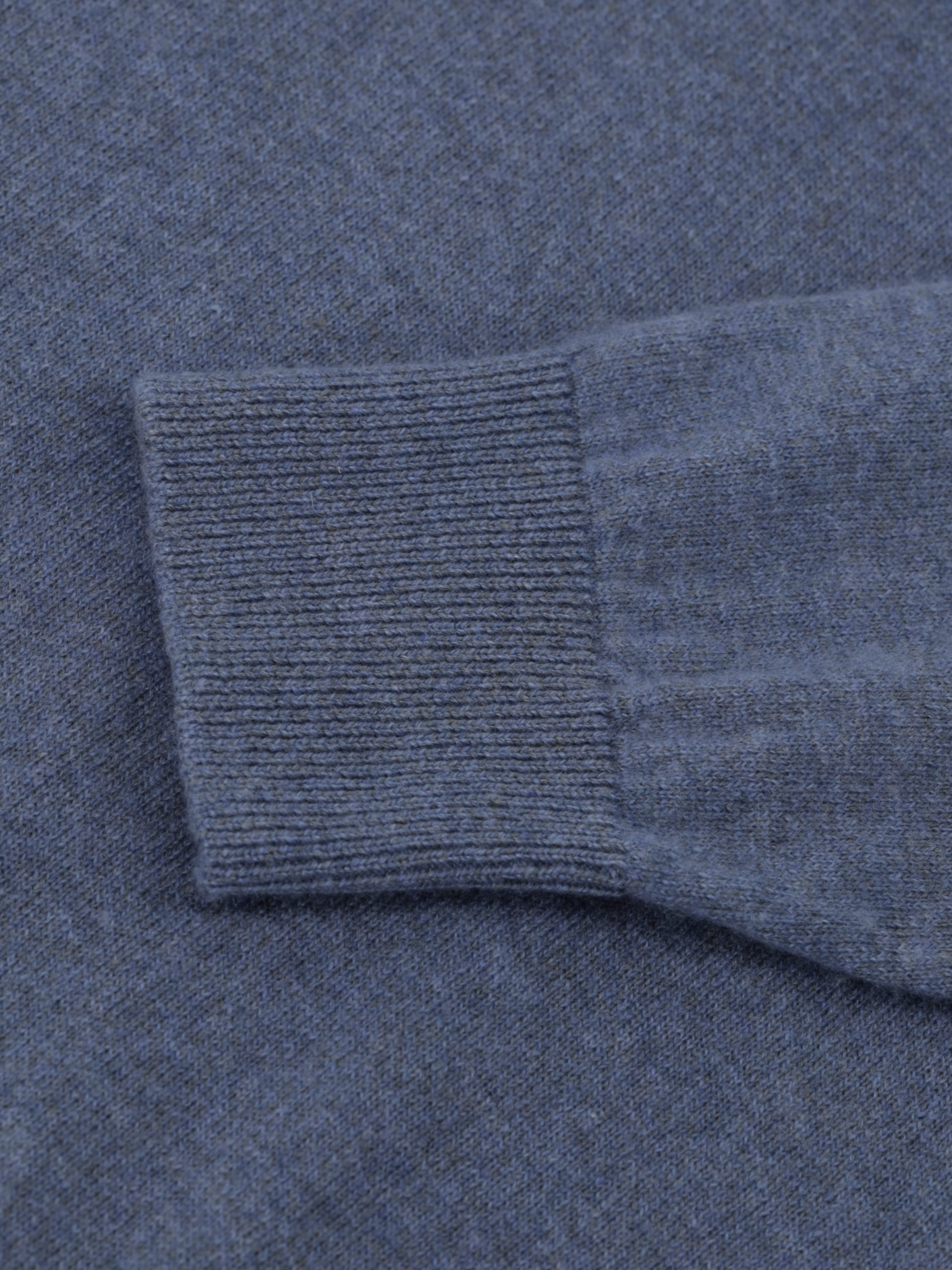 Cesare Attolini Steel Blue Cashmere & Linen Buttonless Long-Sleeve Polo