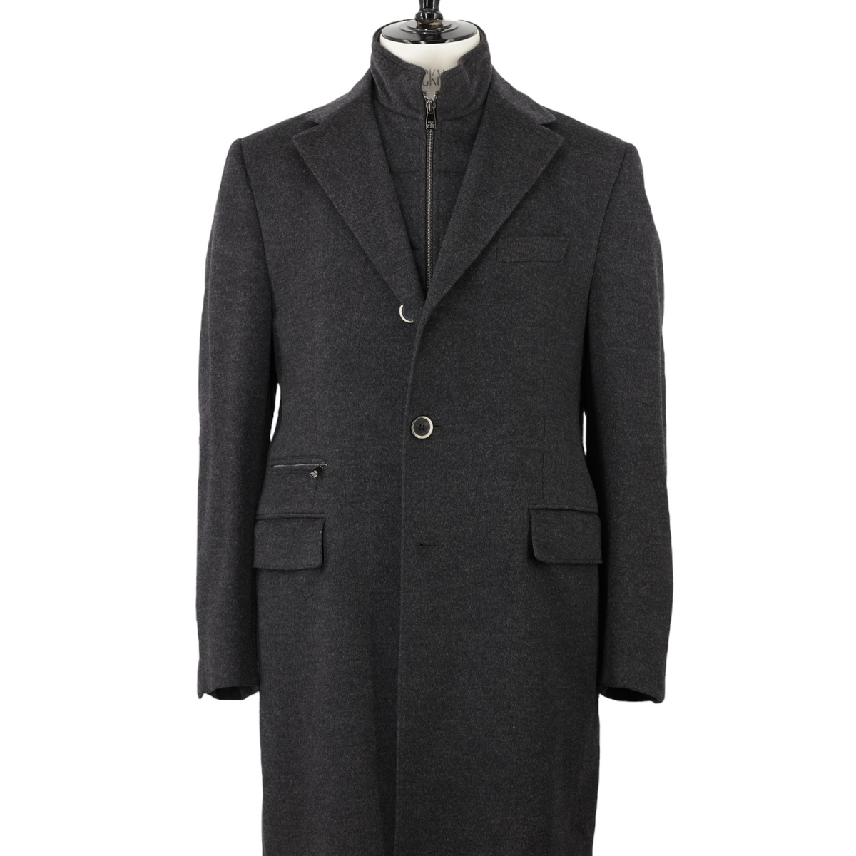 Corneliani ID Grey Extrafine Virgin-Wool Windproof Overcoat