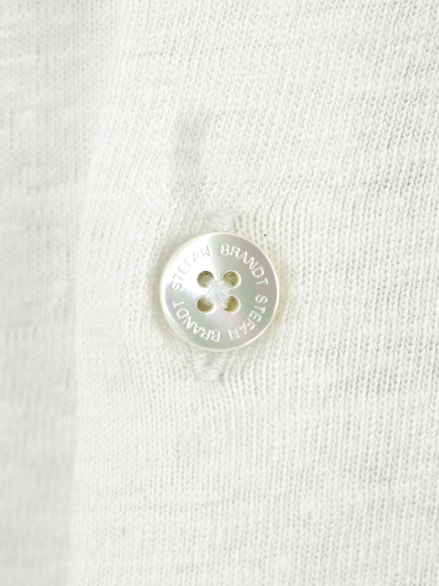 Stefan Brandt Offwhite Linen-Stretch Button-Up Polo
