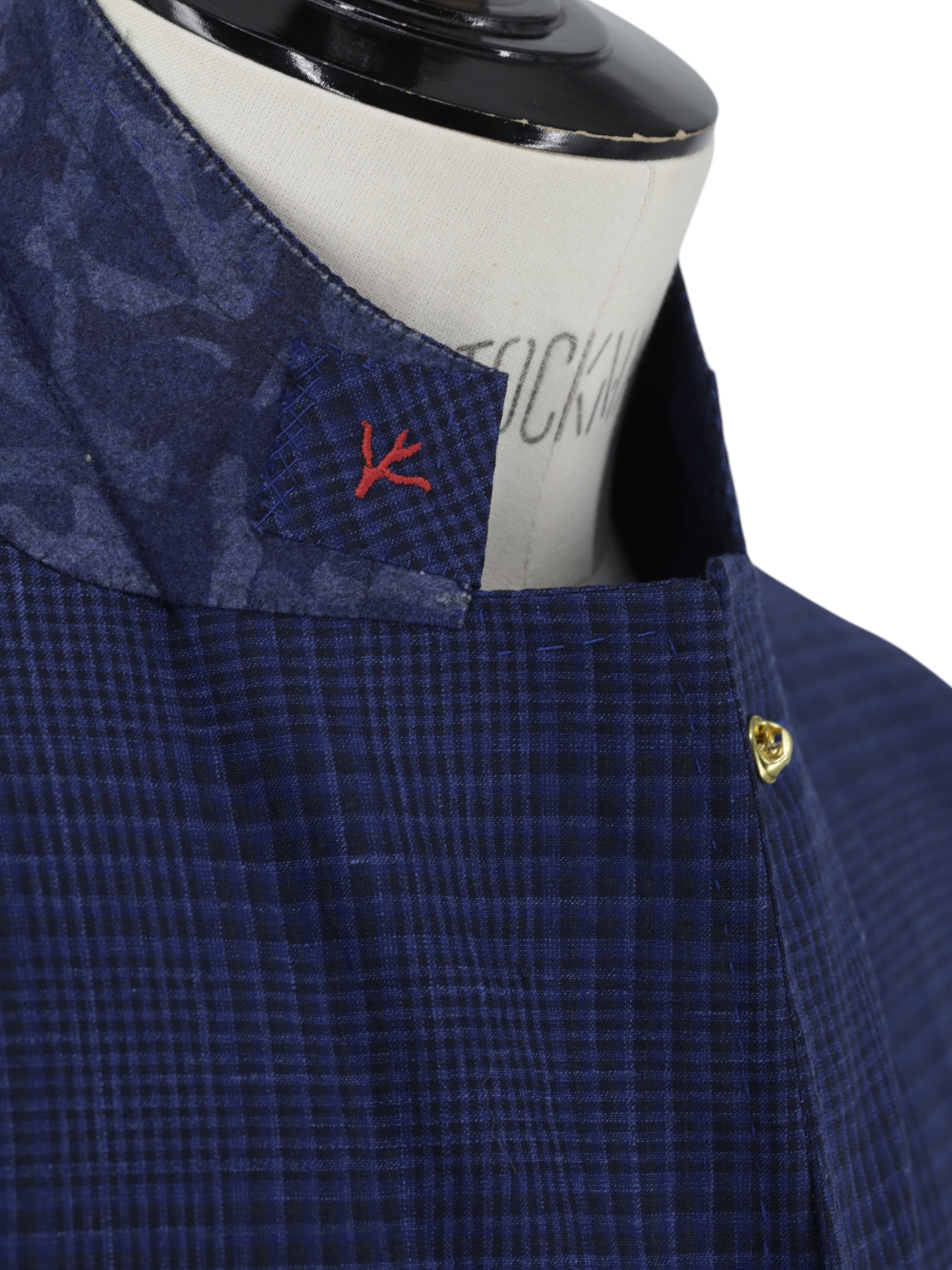 Isaia Cobalt Blue Wool, Silk & Linen Shadow-Check Amalfi Jacket