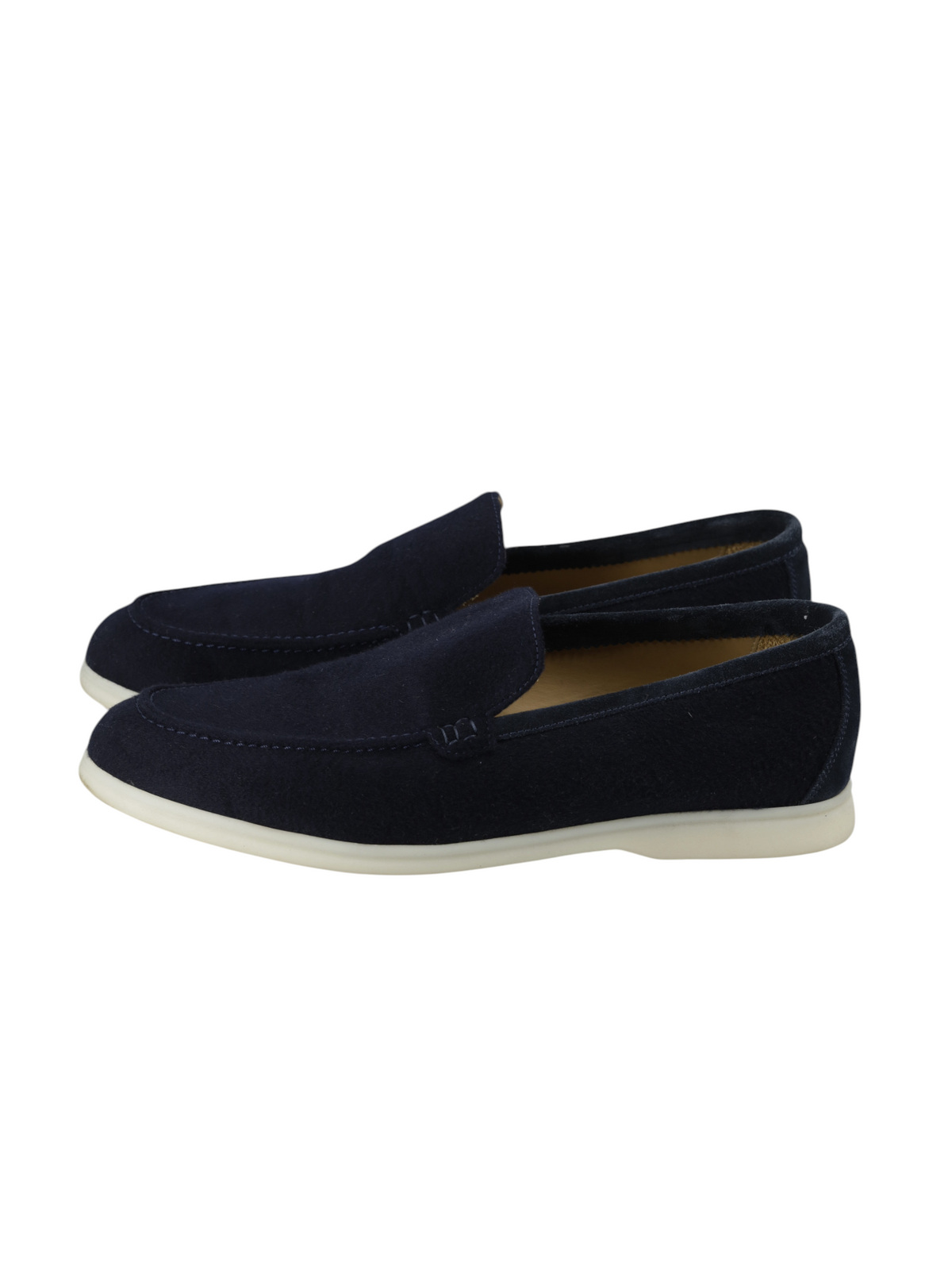 Loro Piana Navy Wool & Suede Summer Walk