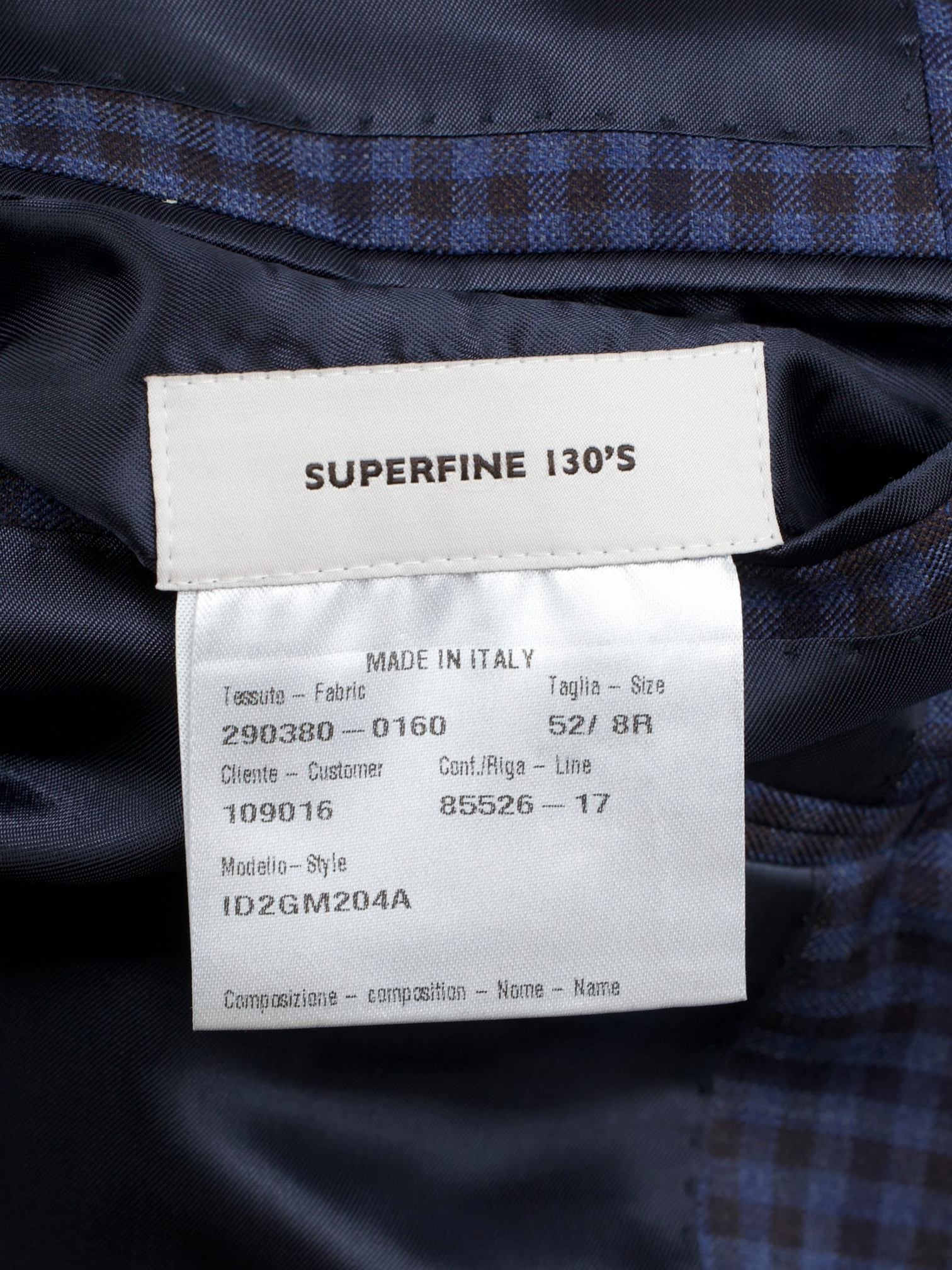 Caruso Steel Blue & Castagne Brown Super 130's Wool Gingham-Check Jacket