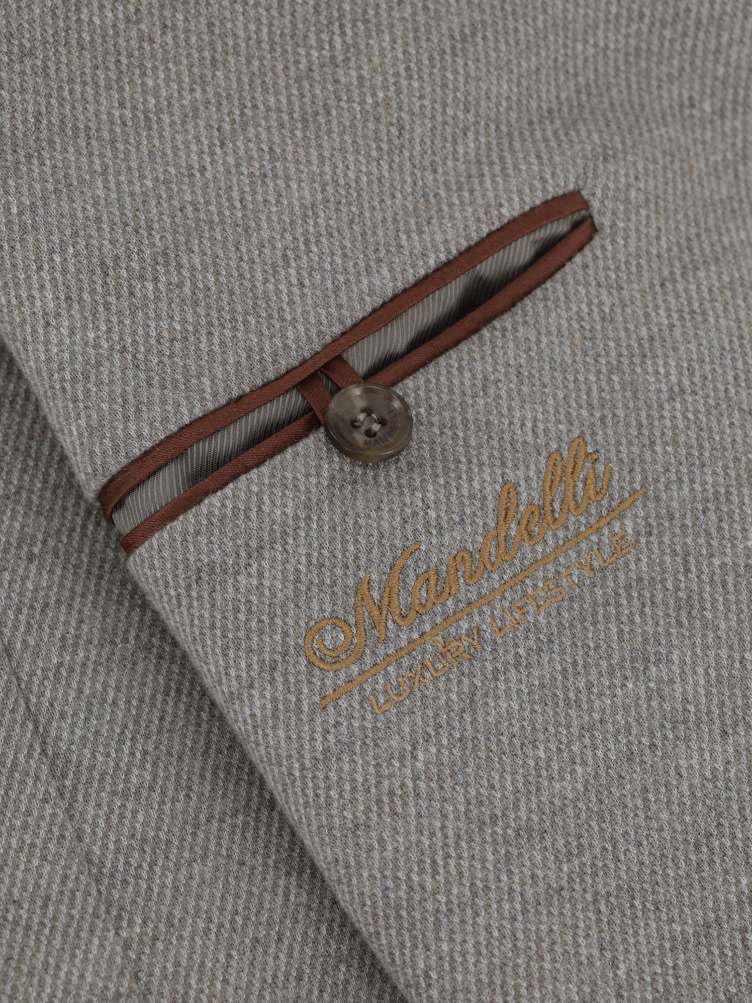 Mandelli Taupe Double-Faced Wool & Cotton Unconstructed Jacket