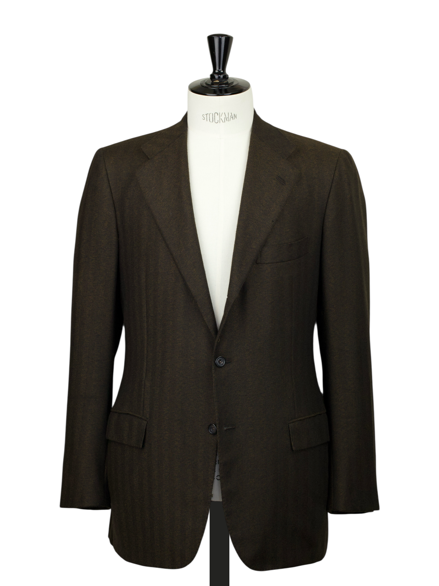 Kiton Chocolate Brown Pure Cashmere Herringbone Jacket