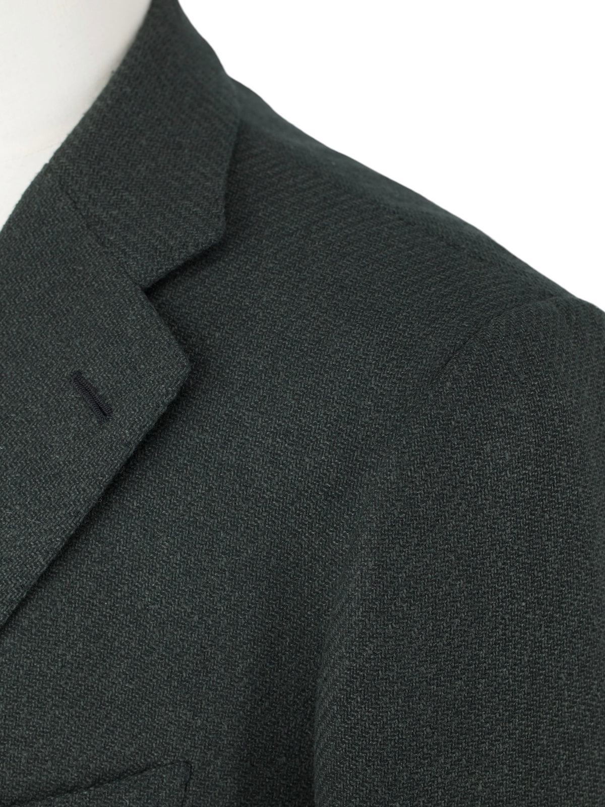 Cesare Attolini Forest Green Wool, Silk & Cashmere Micro-Pattern Jacket