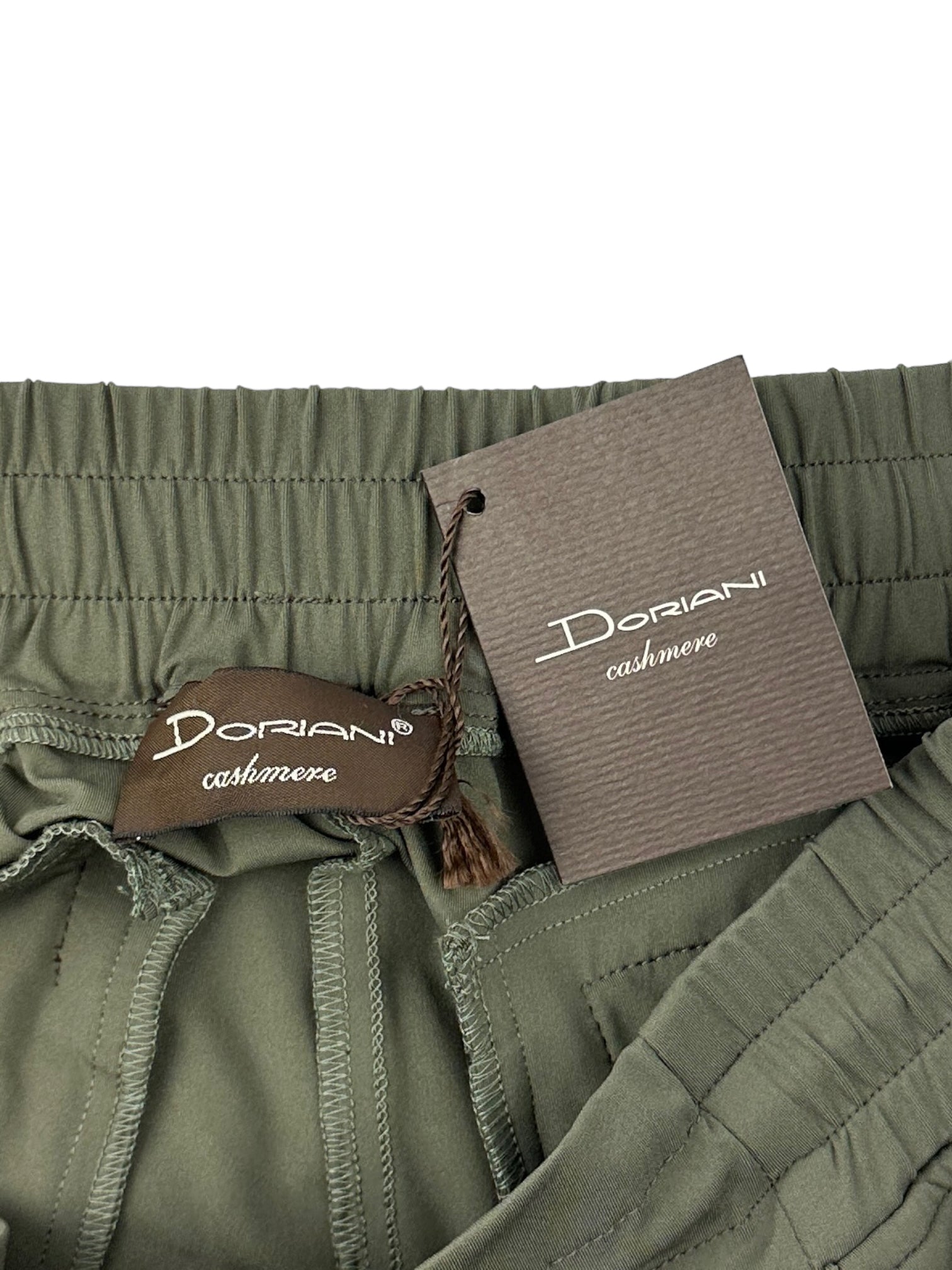 Doriani Cashmere Olive Green Stretch Trousers