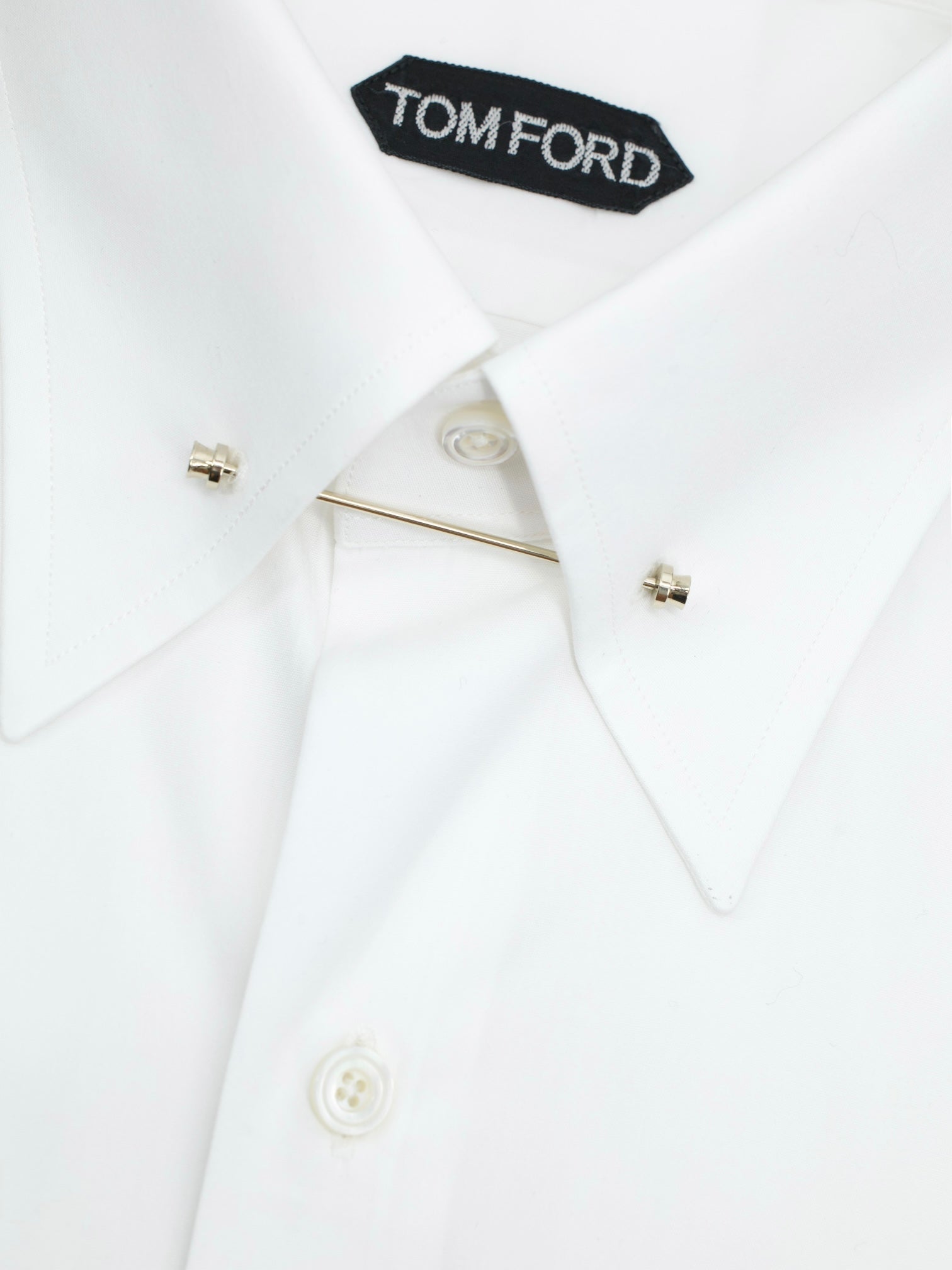 Tom Ford White Pinned-Collar Poplin-Cotton "Spectre" Shirt