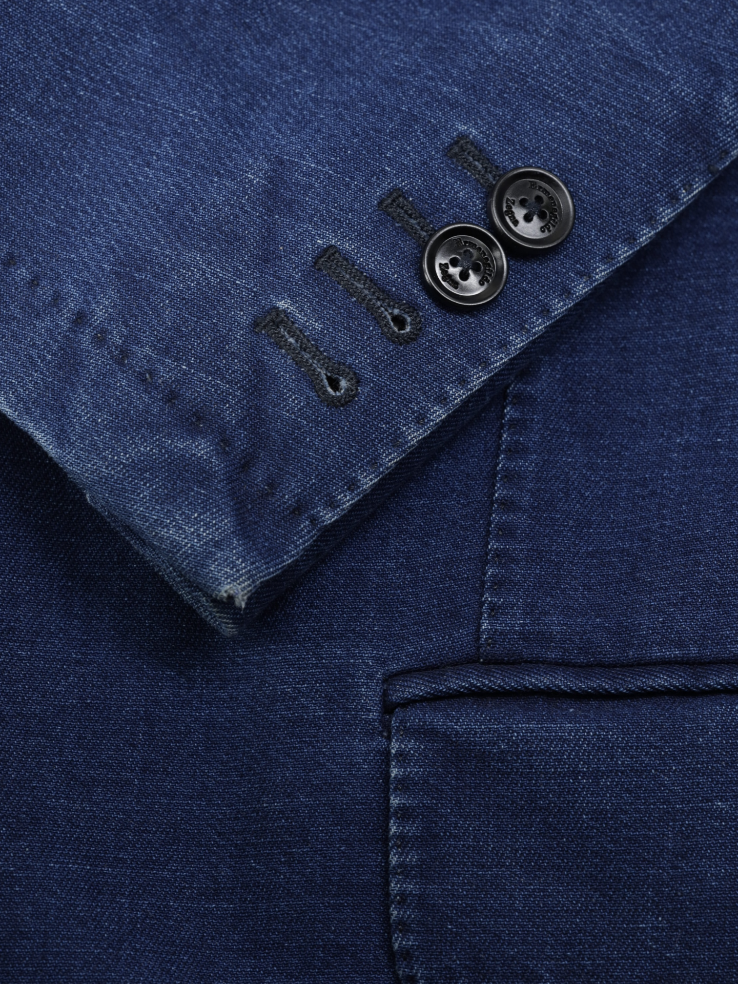 Ermenegildo Zegna Blue Cotton-Denim Twill Casual Jacket