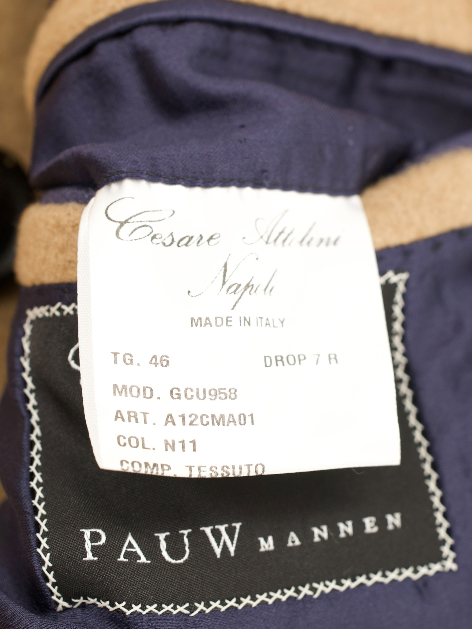Cesare Attolini Brown Pure Camel Sartorial Peacoat