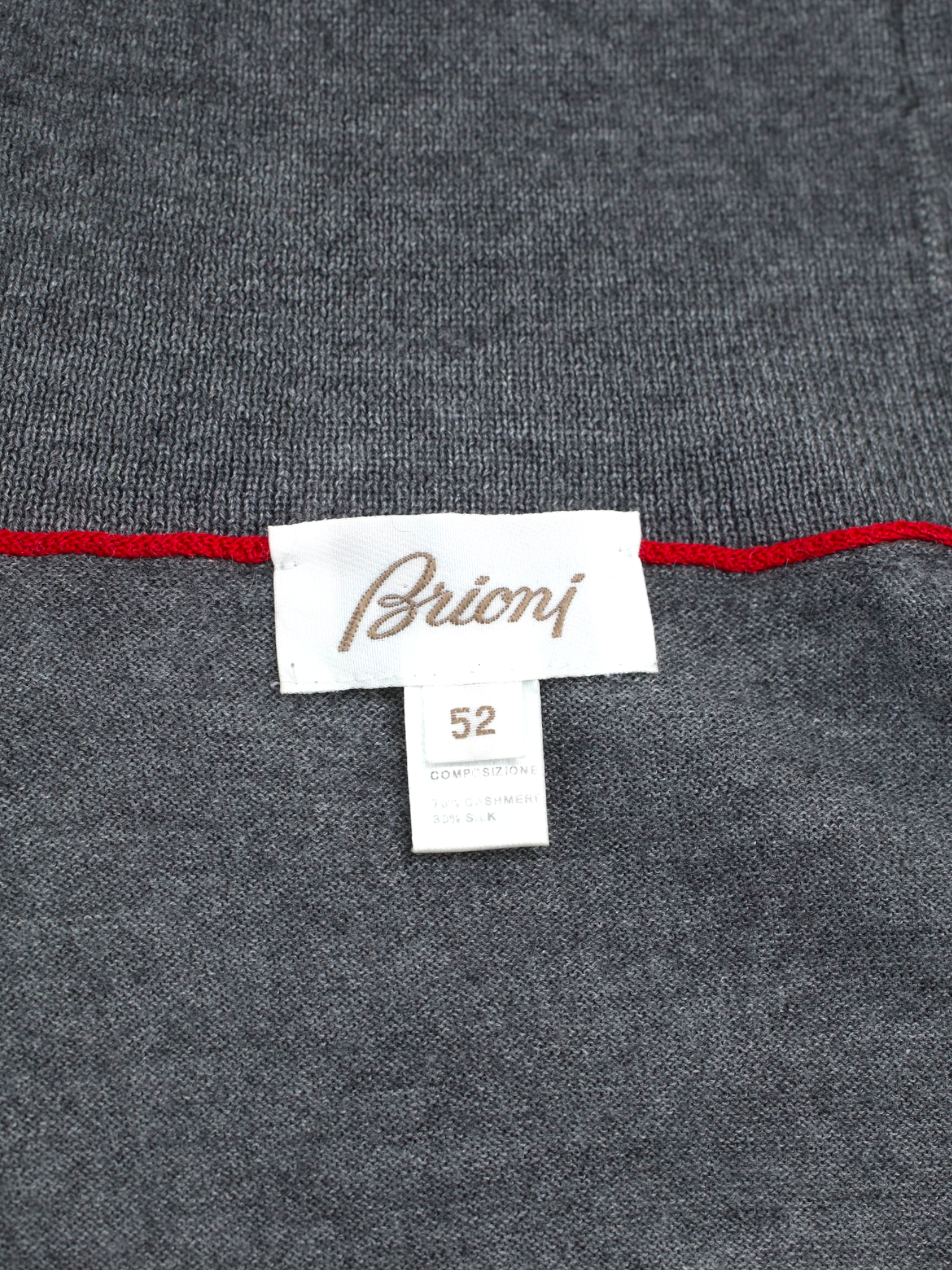 Brioni Grey Cashmere & Silk Luxury Turtleneck