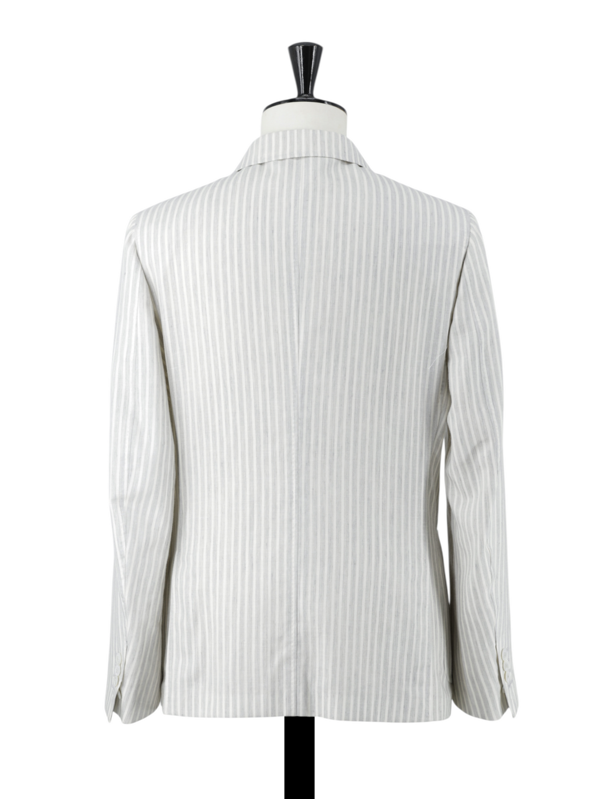Ermenegildo Zegna Light Grey & White Linen, Cashmere & Silk Striped Riviera Jacket
