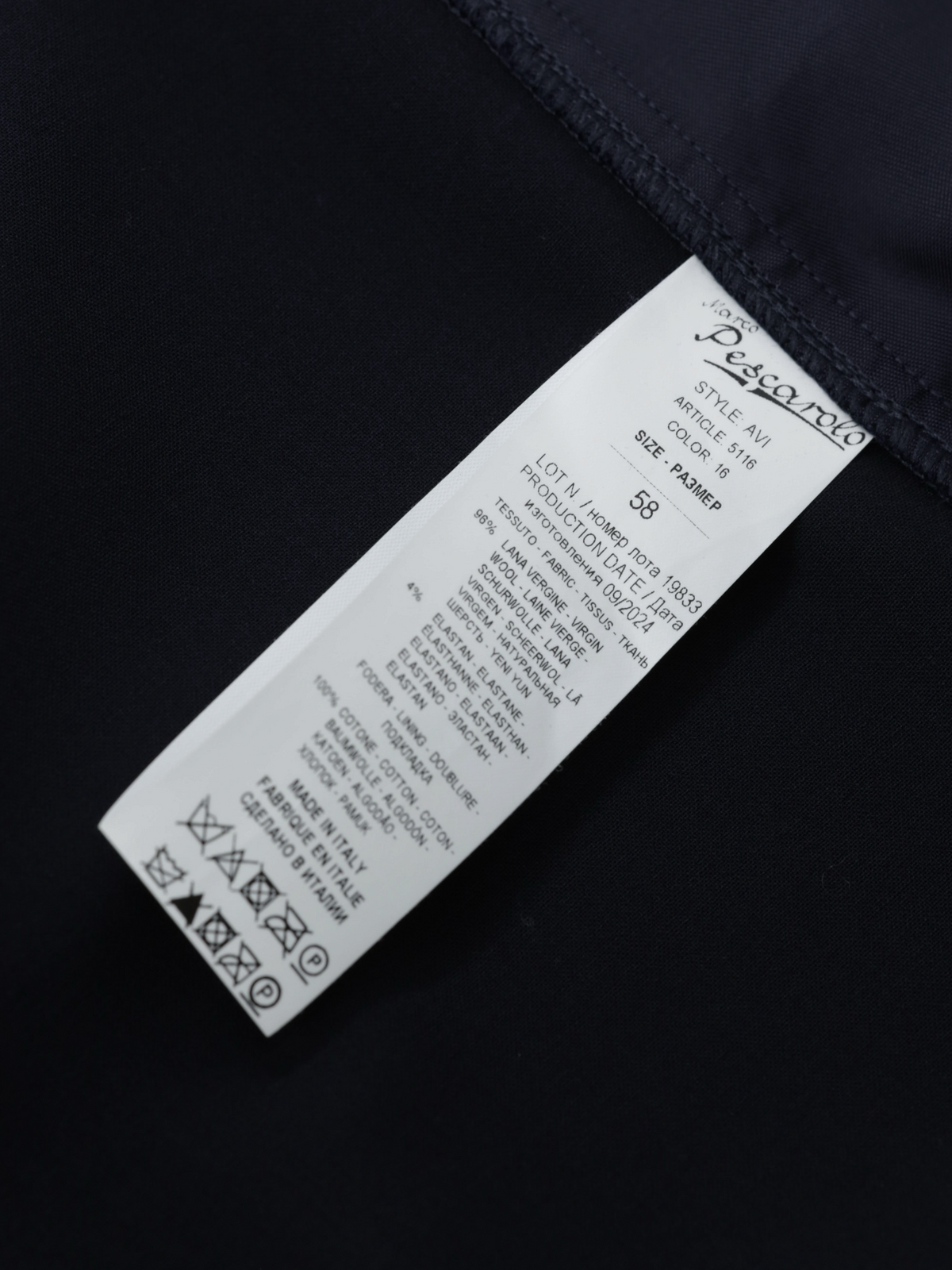 Marco Pescarolo Navy Wool & Stretch Zip-Up Luxury Tracksuit