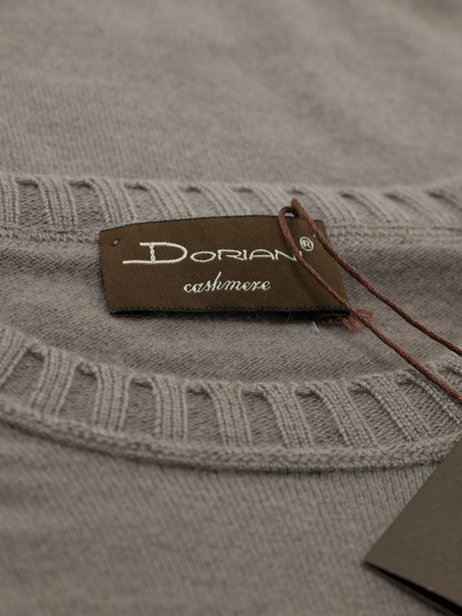Doriani Dark Taupe Pure-Cashmere Roundneck Knitwear