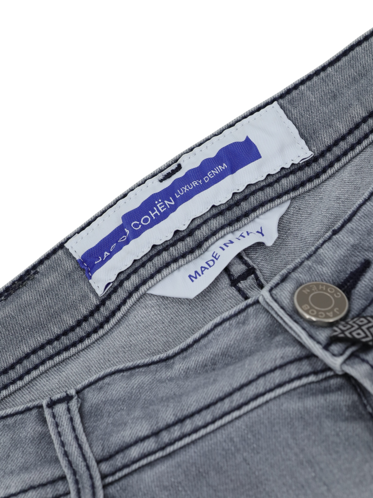 Jacob Cohen Light Grey Cotton-Stretch Twill Nick Jeans