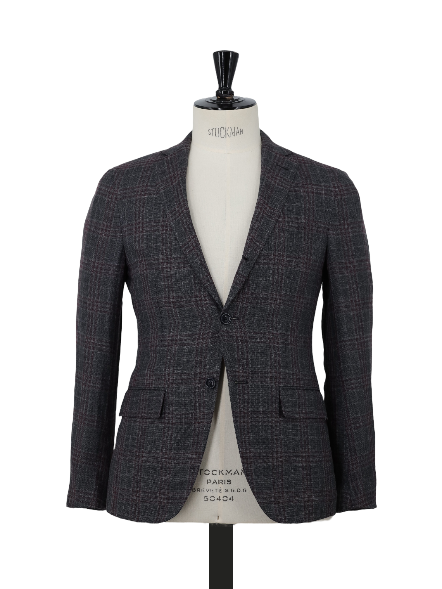 Ermenegildo Zegna Warm Taupe & Maroon Linen, Wool & Silk Check Jacket