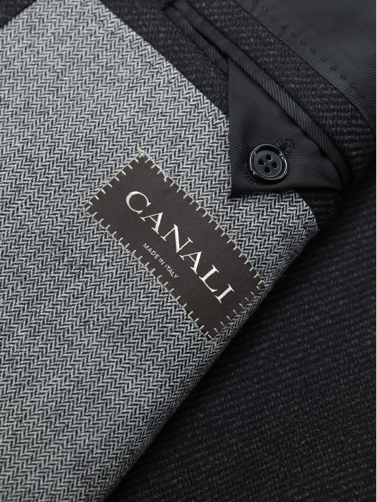 Canali Anthracite Waterrepellent-Wool Twill Carcoat