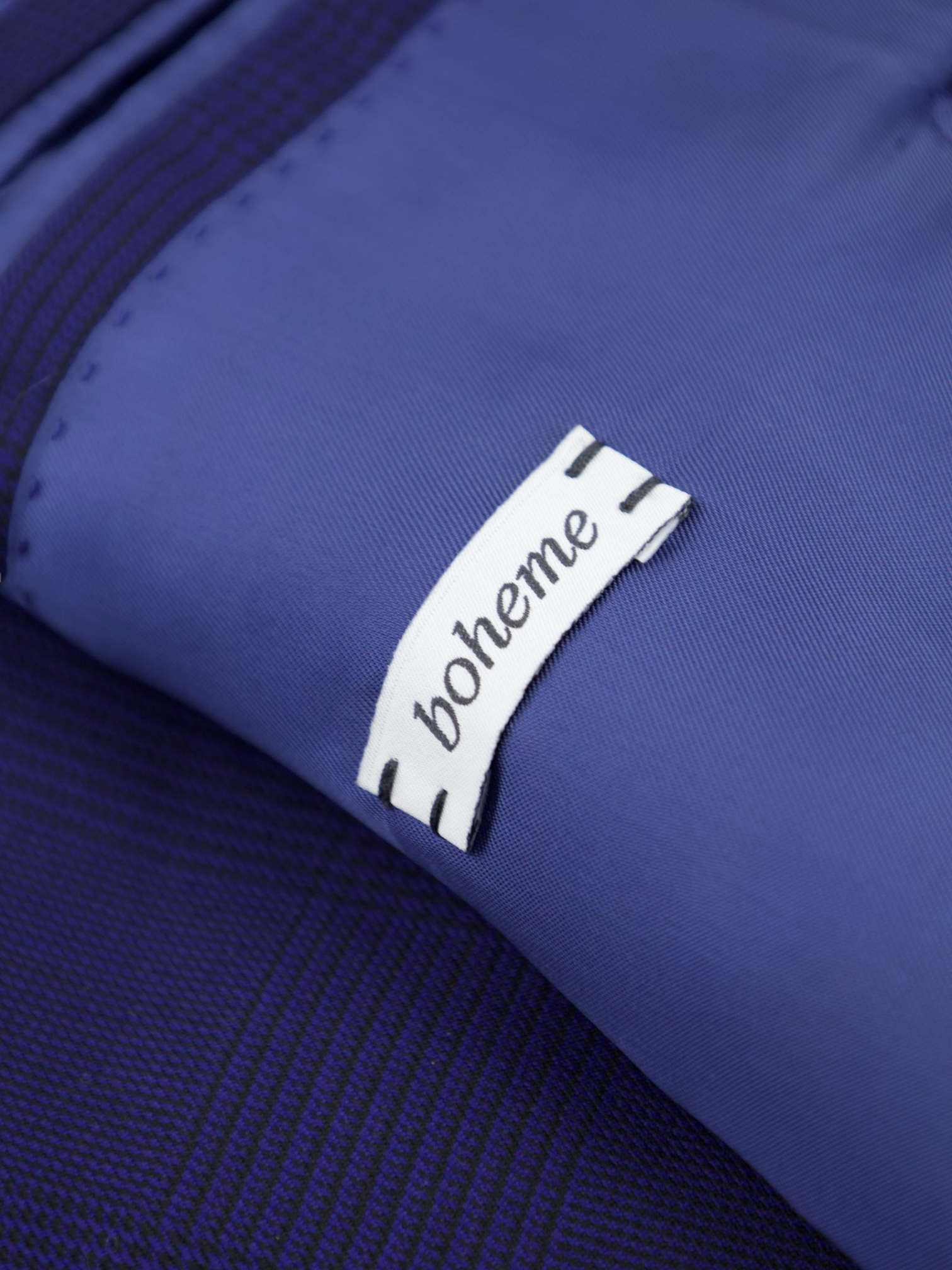 Caruso Dark Blue "Superfine Cloth" Glenplaid Boheme Suit + Extra Trousers