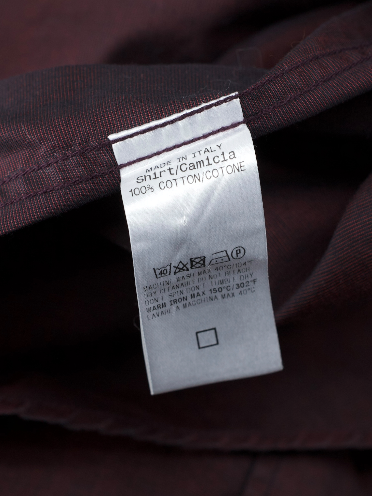 Gucci by Tom Ford Maroon Iridescent-Cotton Vintage Dress Shirt