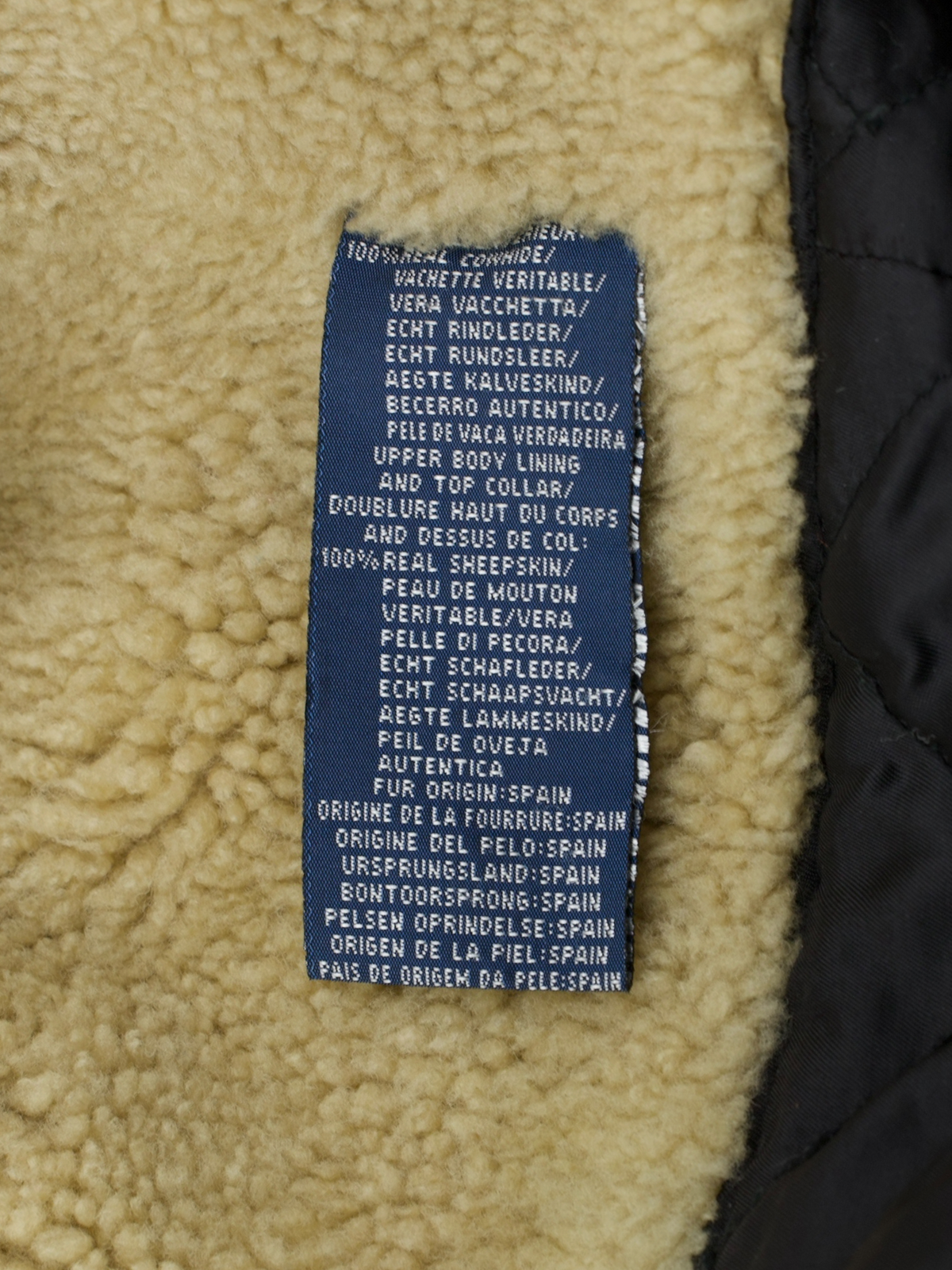 Ralph Lauren Dark Grey Vintage Cowhide & Sheepskin Lammy Pilot Jacket