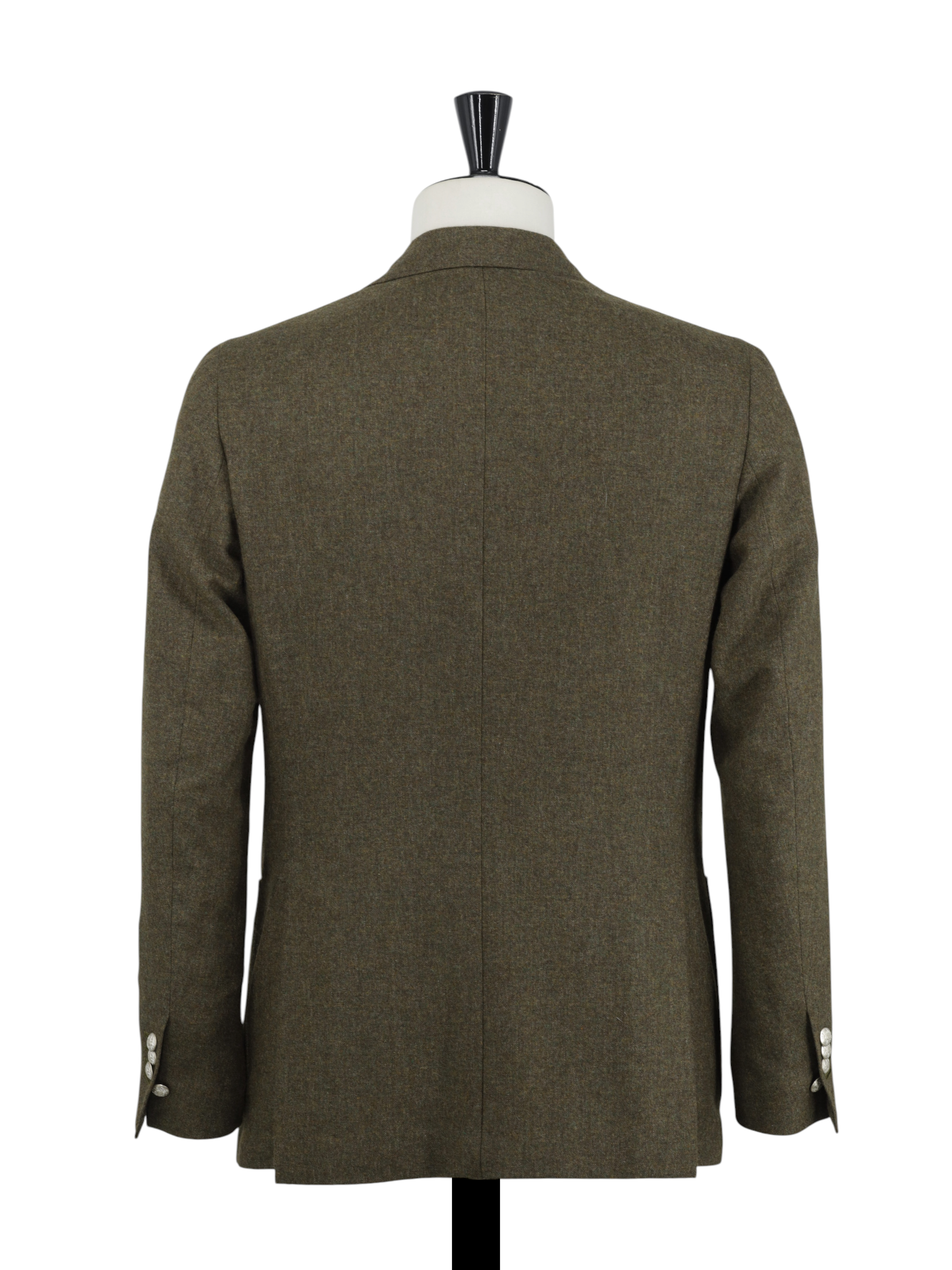 De Petrillo Moss Green Wool & Cashmere Tweed-Look Jacket