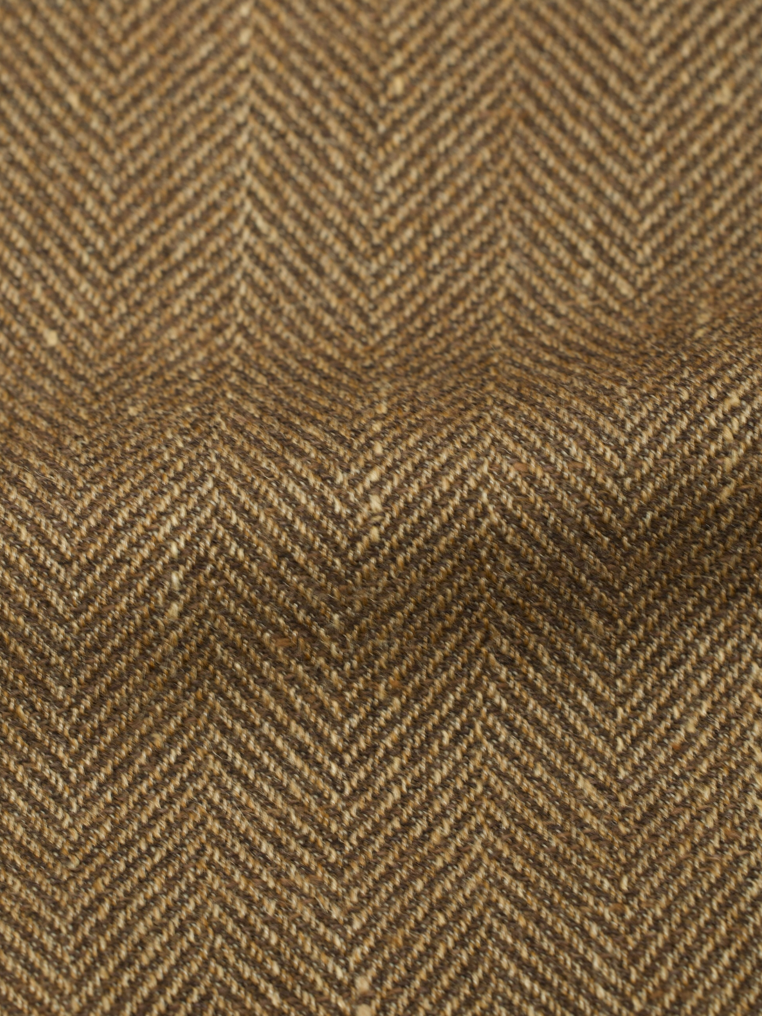 Orazio Luciano Brown Wool, Silk & Linen Herringbone Jacket