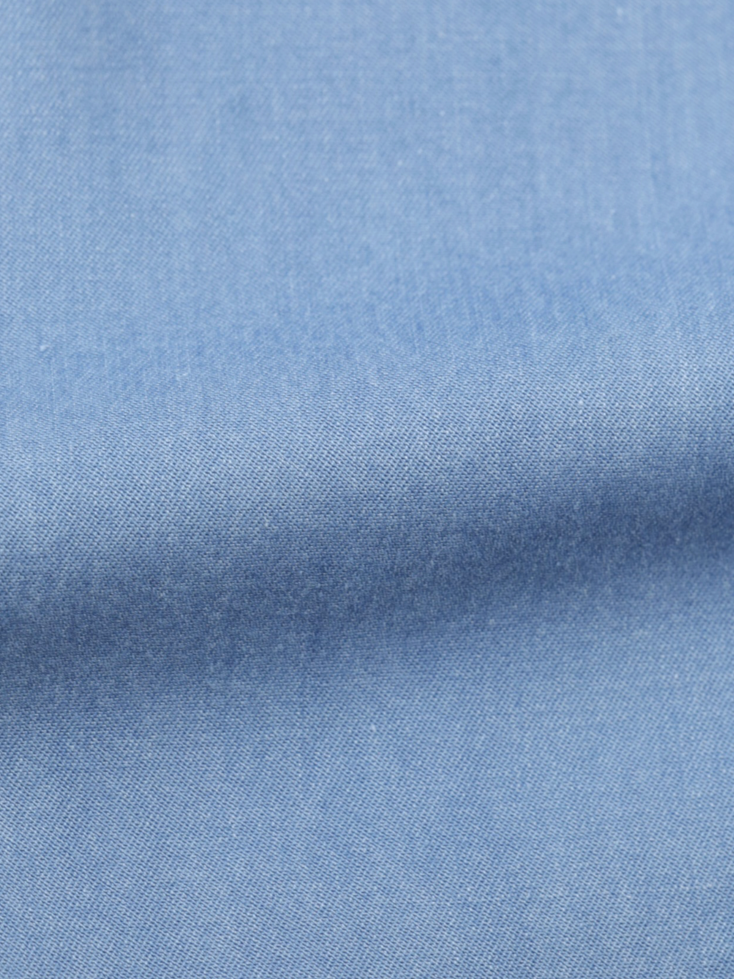 Finamore Light Blue Cotton Chambray Twill Shirt