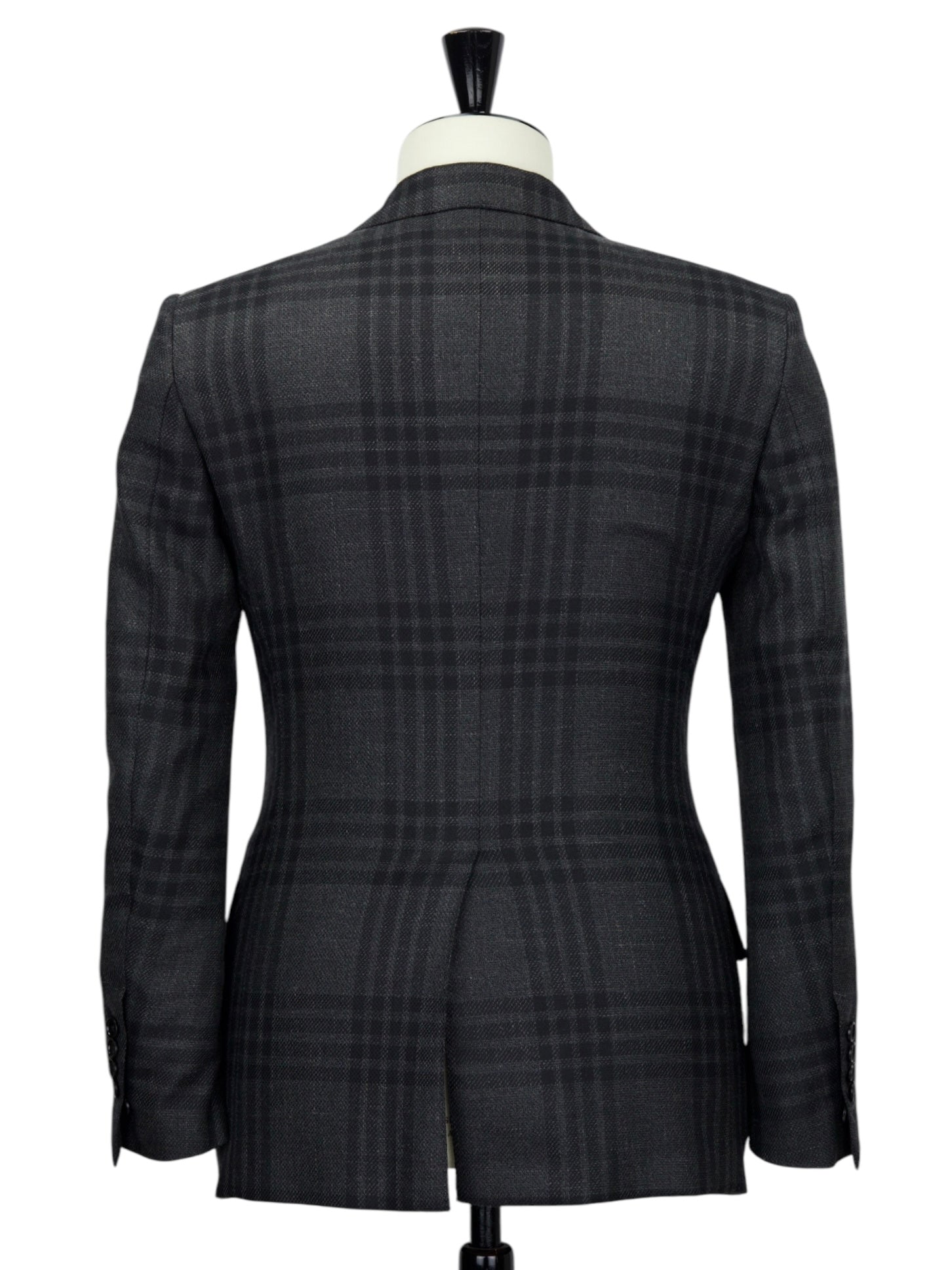 Tom Ford Dark Brown Wool, Silk & Linen Tartan Atticus Jacket