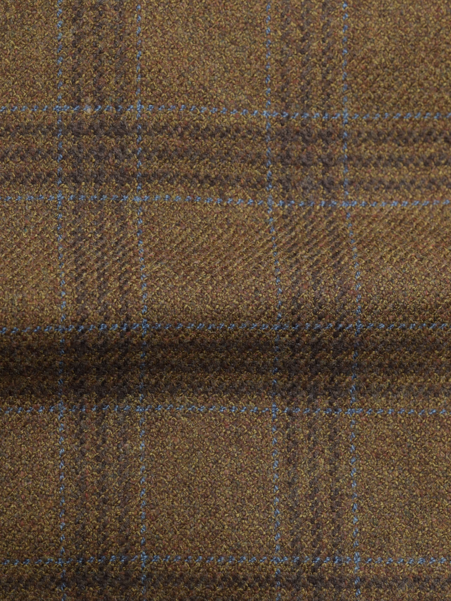 Brioni Brown & Light Blue Pure Wool Overcheck Palatino Jacket