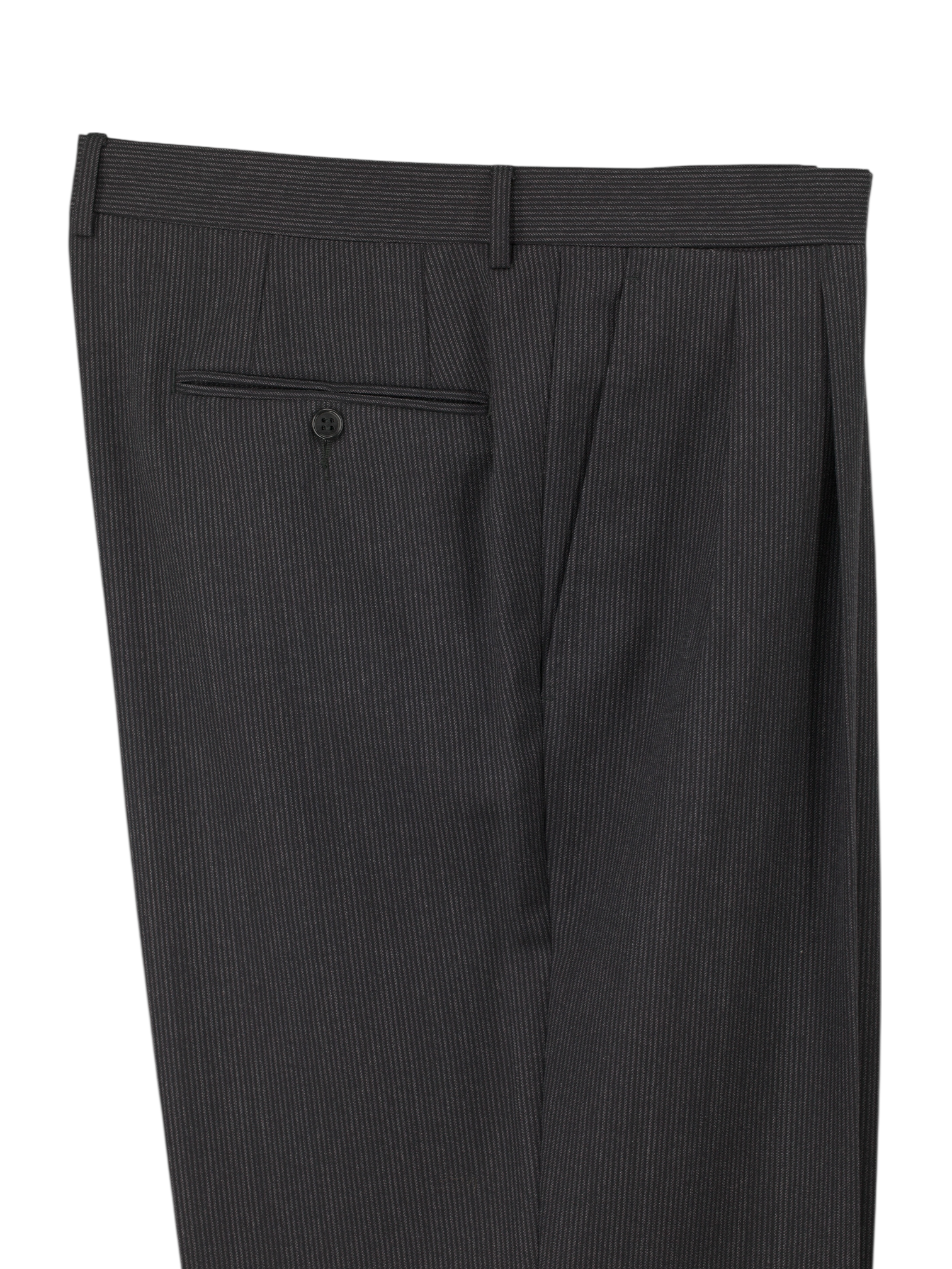 Canali Anthracite Wool Double-Pleated Pinstripe Ceremonial Trousers