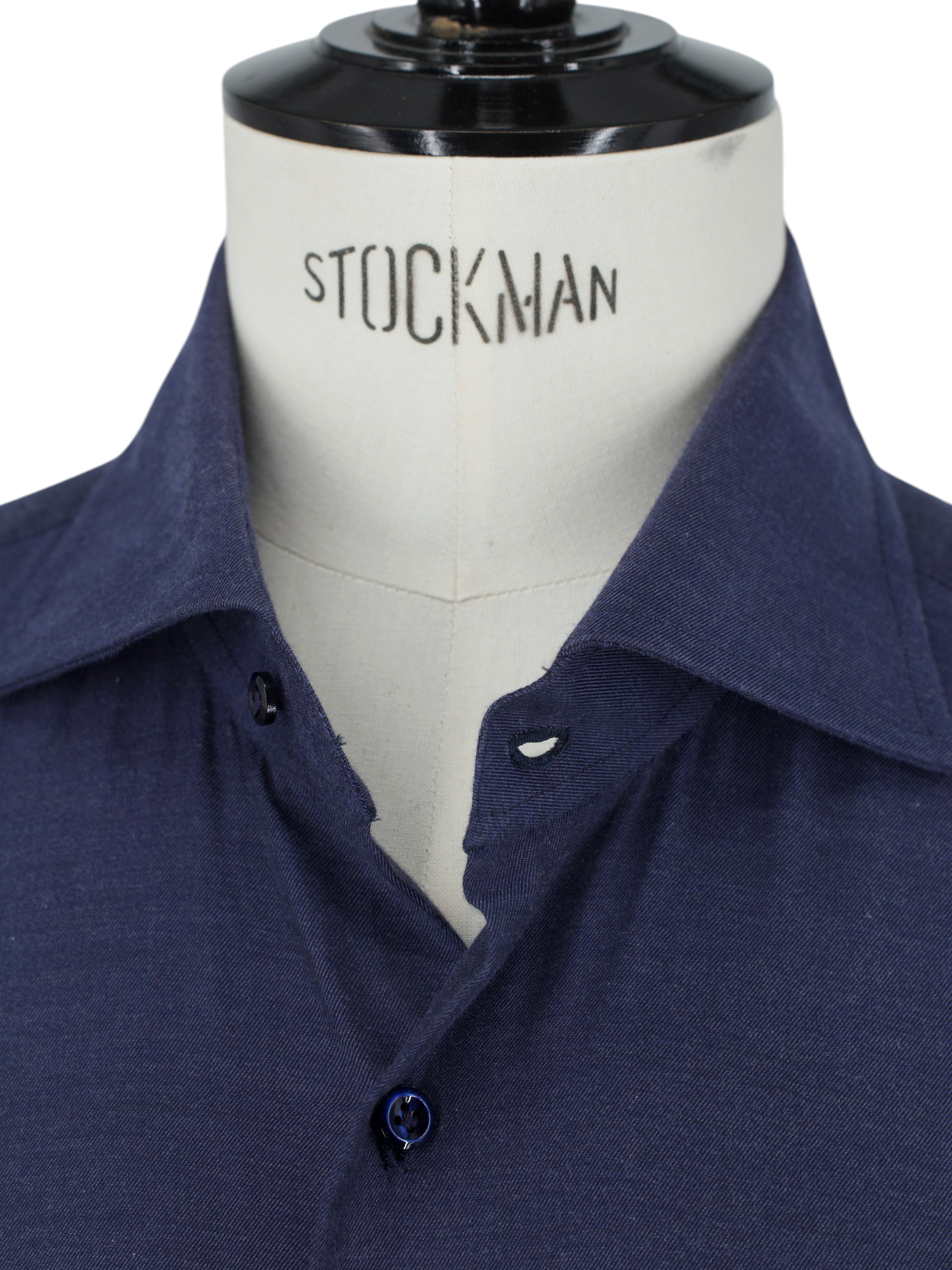 Cesare Attolini Dark Steel-Blue Softly Brushed-Cotton Twill Shirt