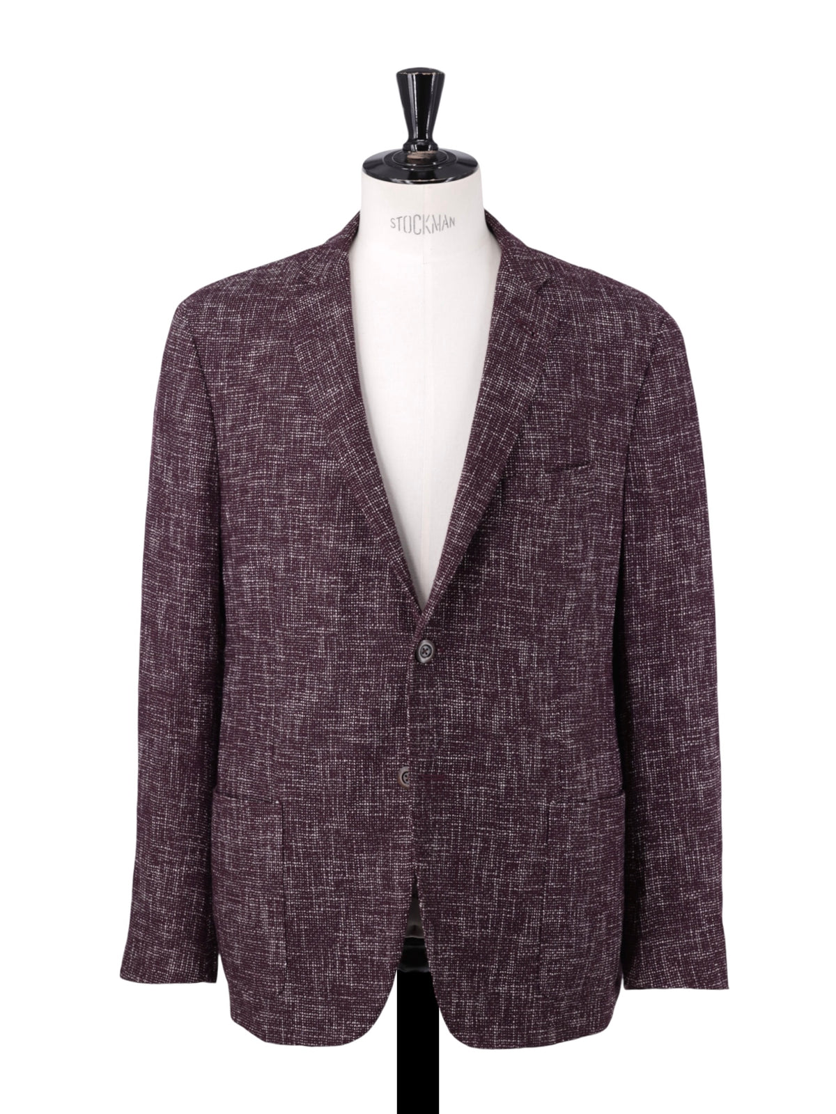Corneliani Oxblood & White Speckled Wool, Cotton & Stretch "Gate" Jacket