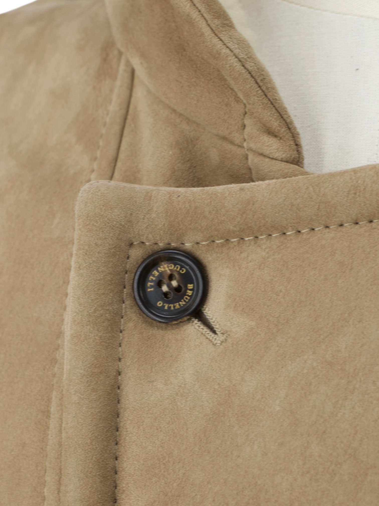 Brunello Cucinelli Beige Suède Lammy Coat