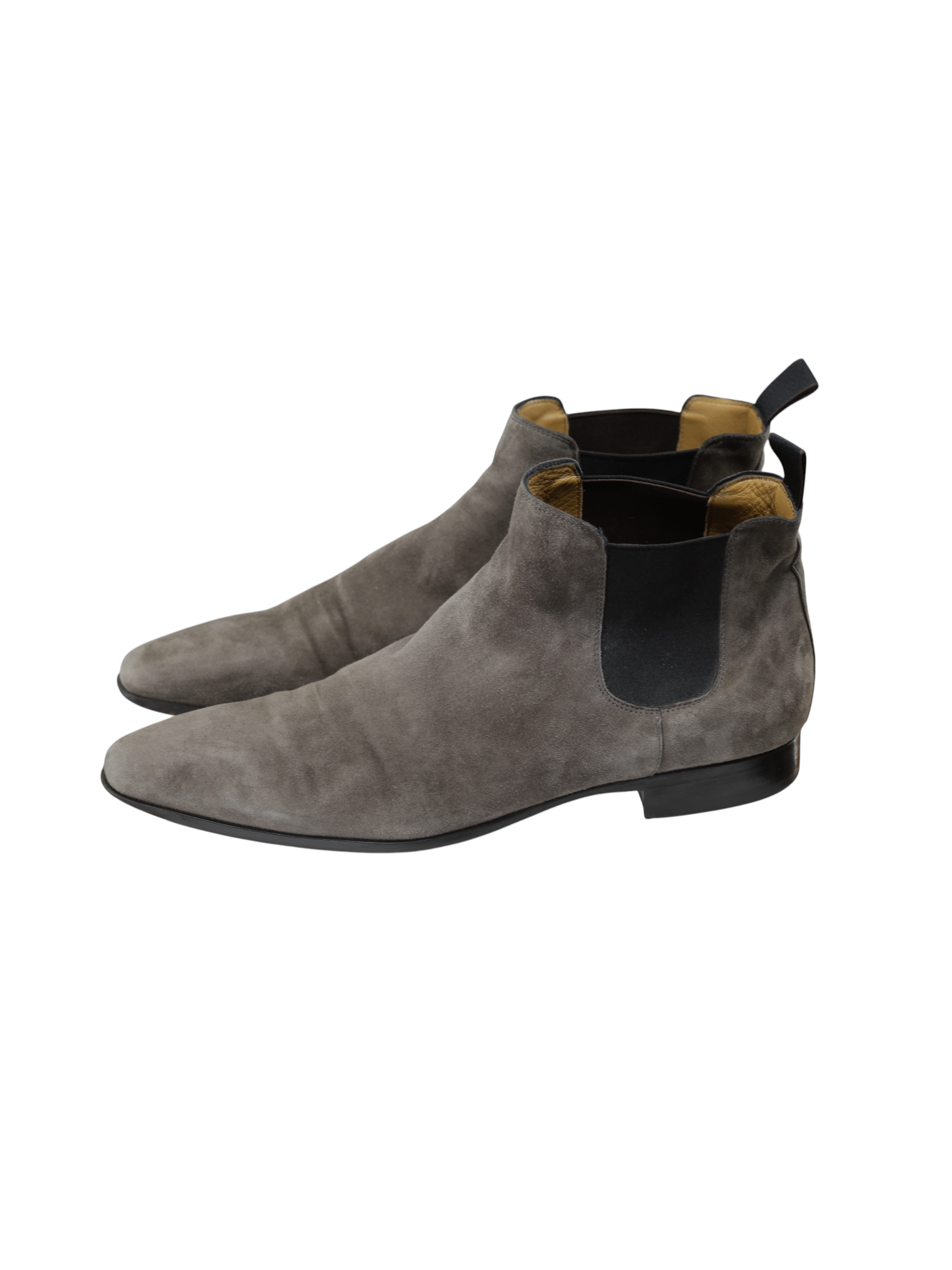 Santoni Warm Grey Suede Chelsea Boots