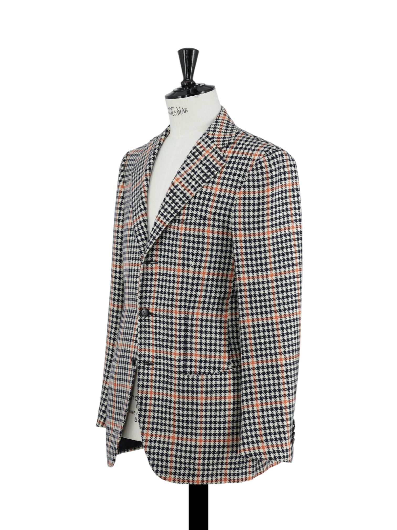 Cesare Attolini White & Orange Pure Cashmere Tartan Check Jacket